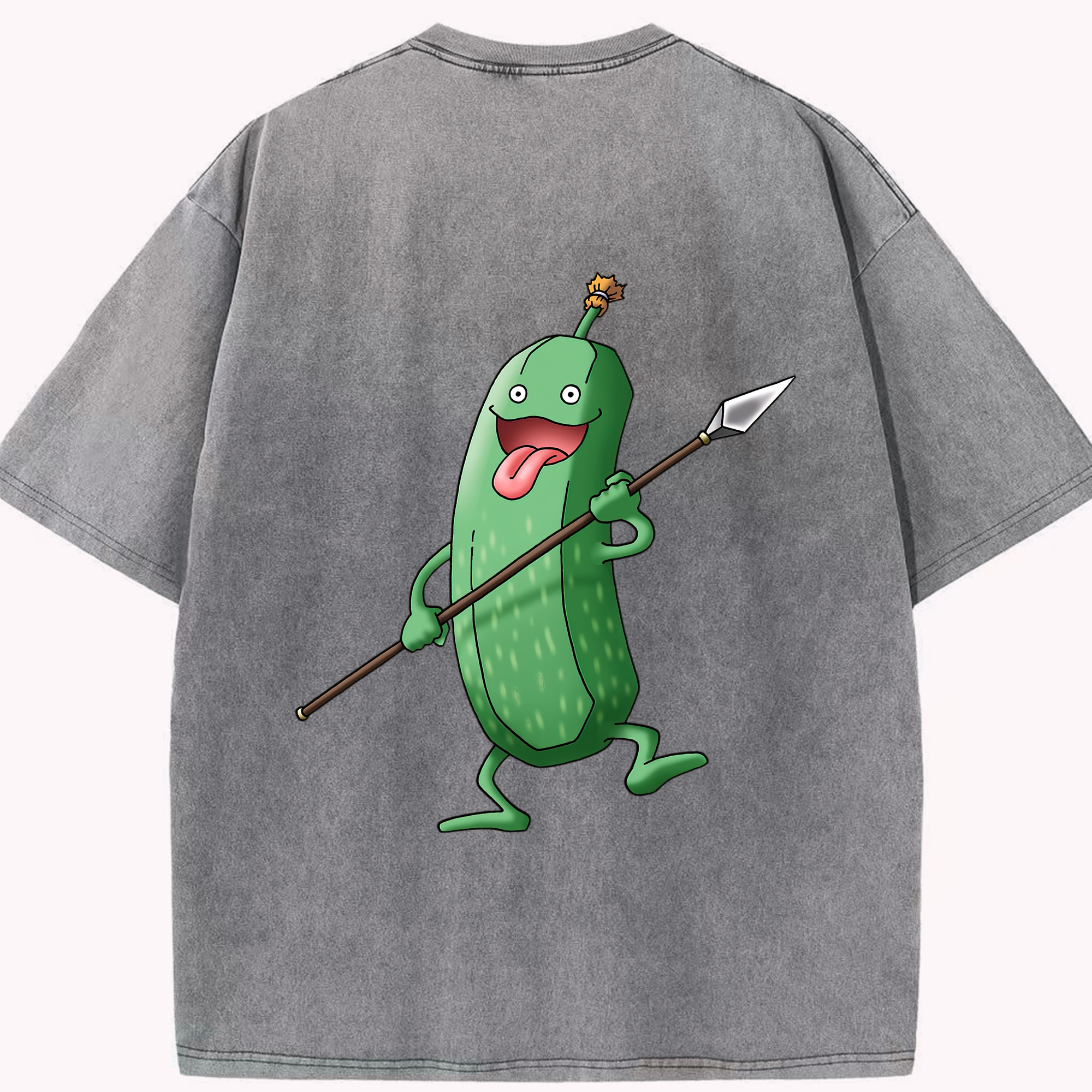 （画像用） ドラゴンクエスト Doragon Kuesuto Dragon Quest 綿100% ヴィンテージ風 半袖Tシャツ（背面プリント）