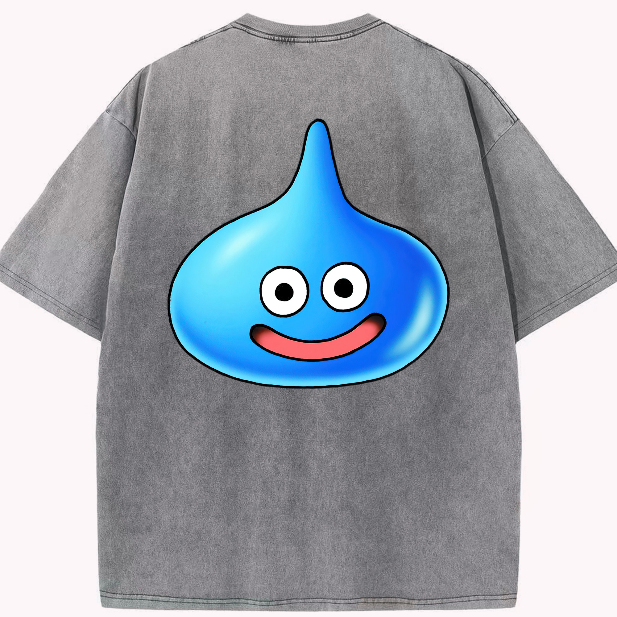 （画像用） ドラゴンクエスト Doragon Kuesuto Dragon Quest 綿100% ヴィンテージ風 半袖Tシャツ（背面プリント）