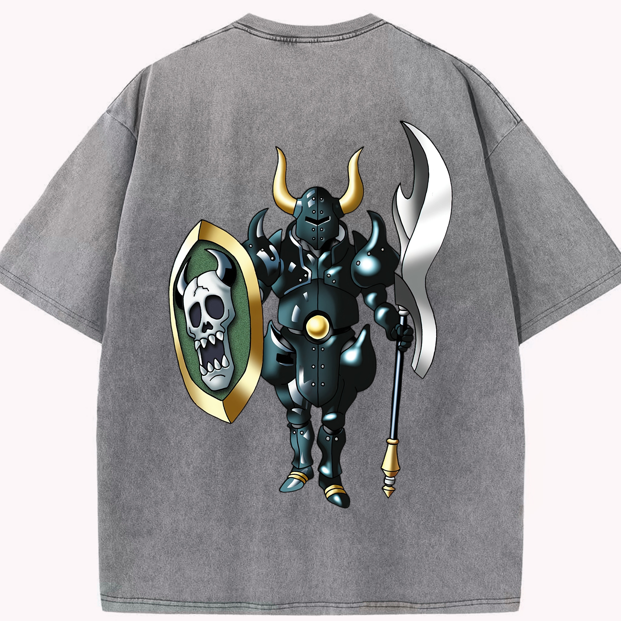 （画像用） ドラゴンクエスト Doragon Kuesuto Dragon Quest 綿100% ヴィンテージ風 半袖Tシャツ（背面プリント）