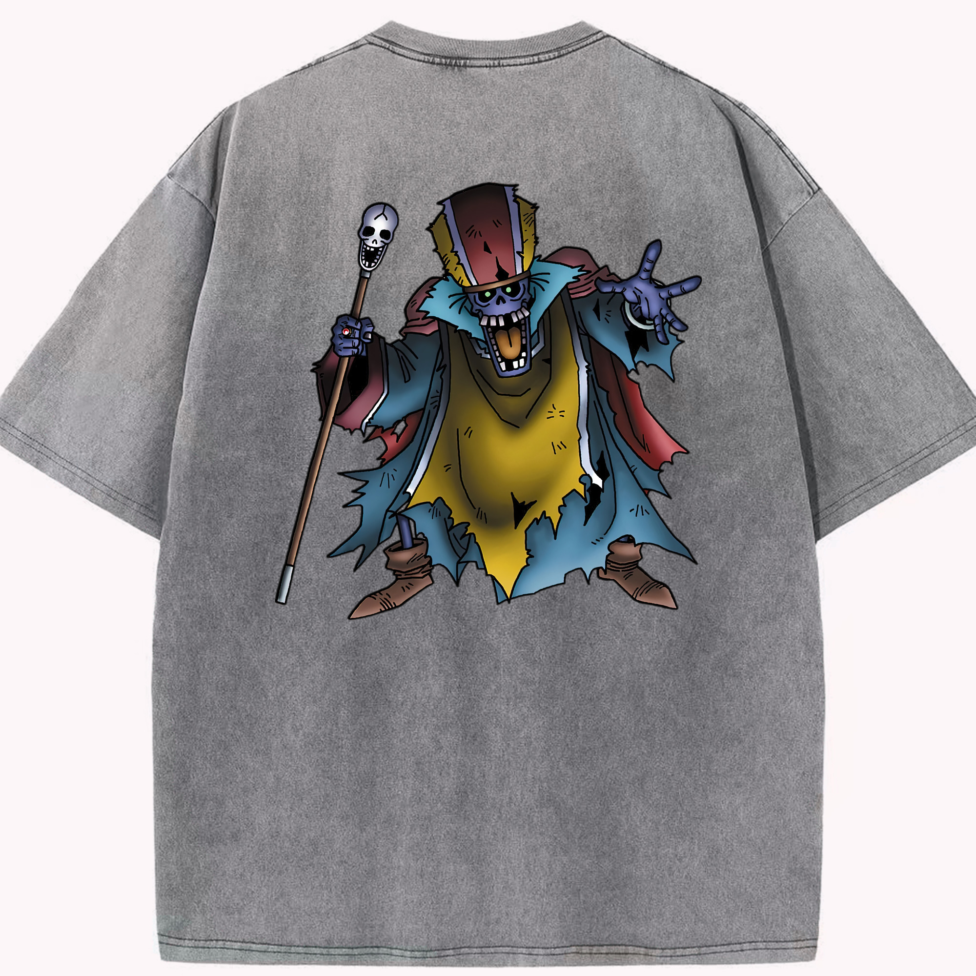 （画像用） ドラゴンクエスト Doragon Kuesuto Dragon Quest 綿100% ヴィンテージ風 半袖Tシャツ（背面プリント）
