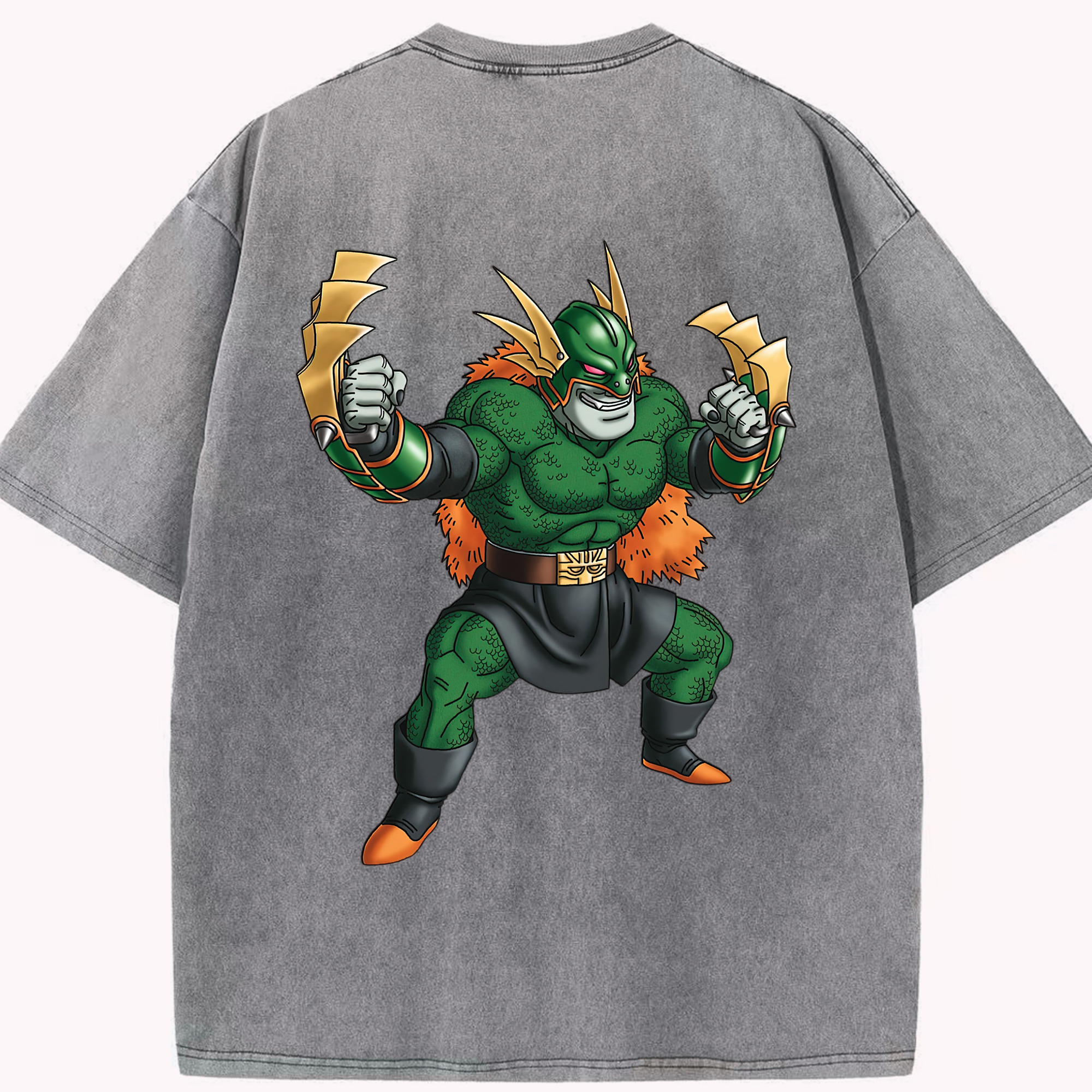 （画像用） ドラゴンクエスト Doragon Kuesuto Dragon Quest 綿100% ヴィンテージ風 半袖Tシャツ（背面プリント）