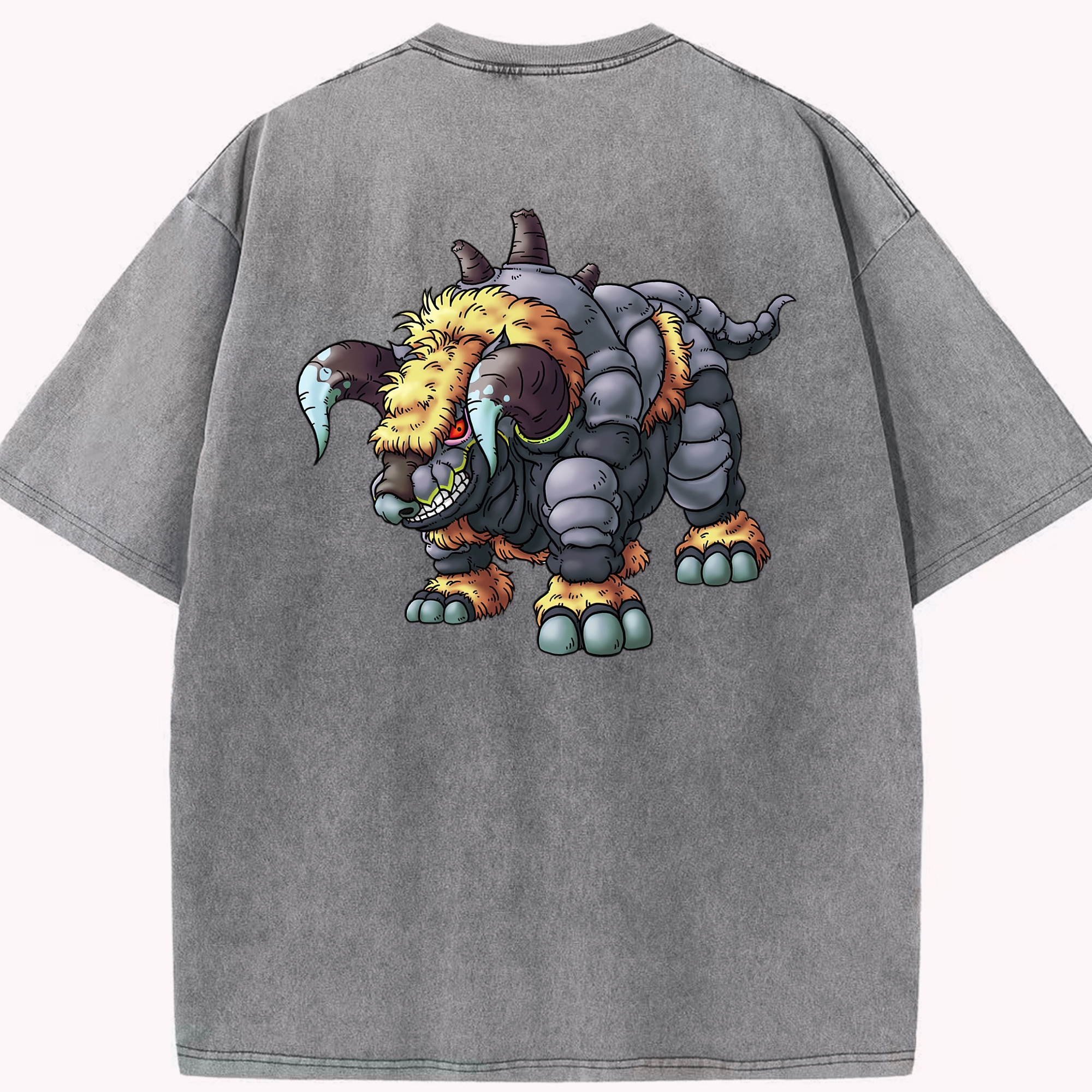 （画像用） ドラゴンクエスト Doragon Kuesuto Dragon Quest 綿100% ヴィンテージ風 半袖Tシャツ（背面プリント）