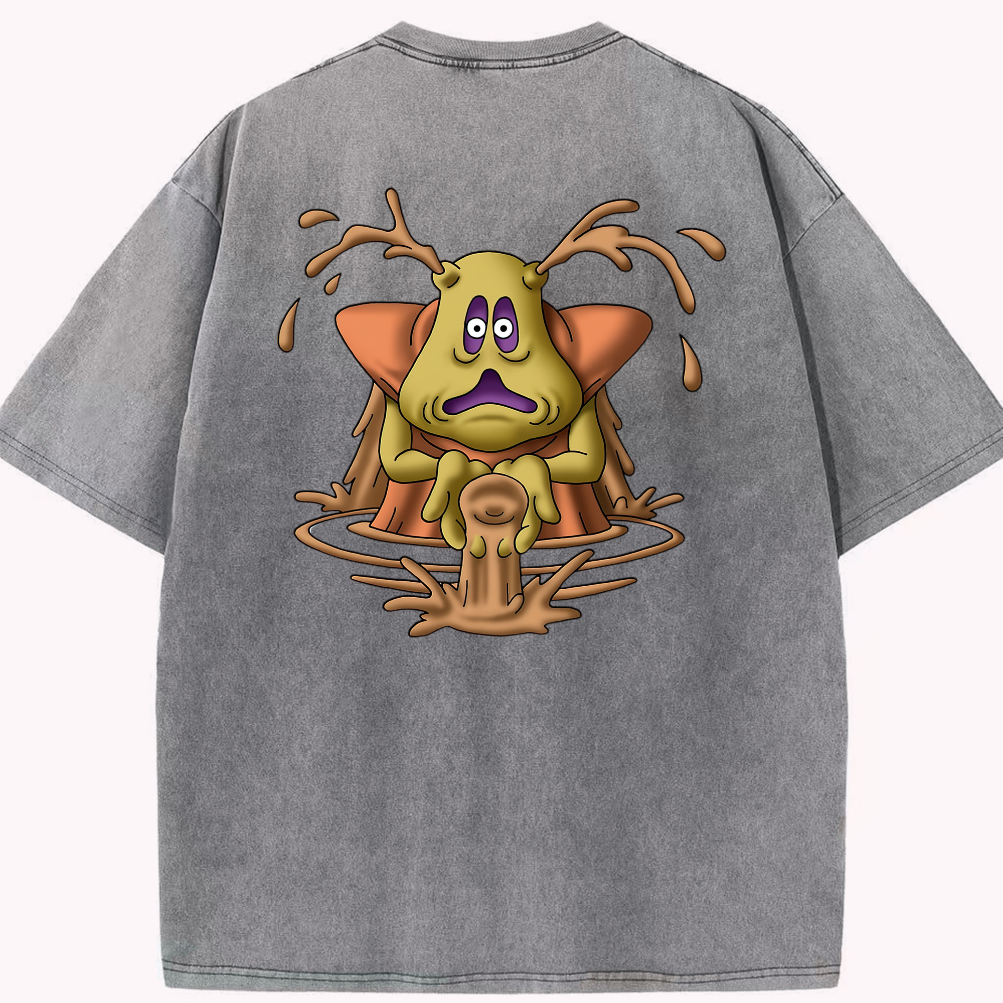 （画像用） ドラゴンクエスト Doragon Kuesuto Dragon Quest 綿100% ヴィンテージ風 半袖Tシャツ（背面プリント）