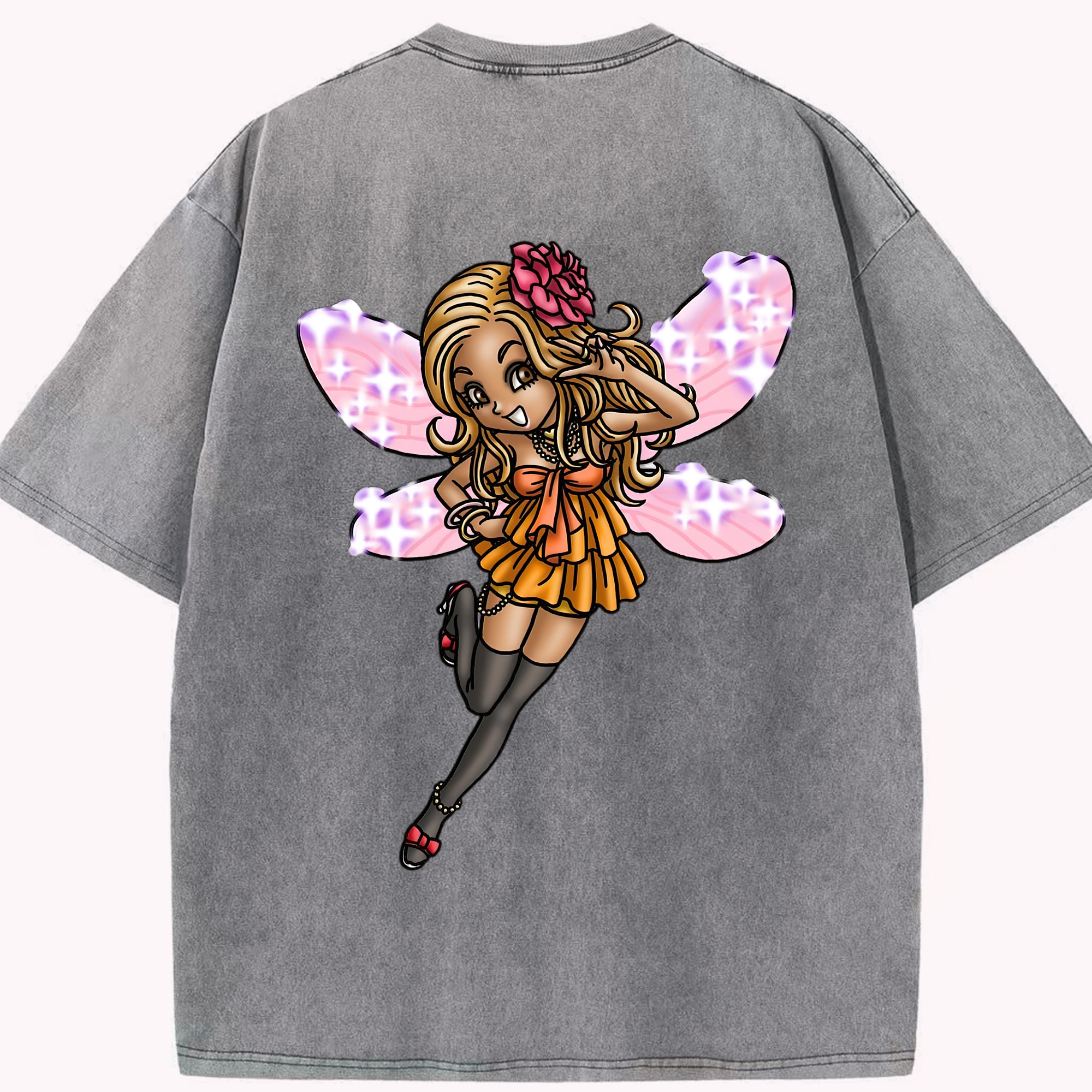 （画像用） ドラゴンクエスト Doragon Kuesuto Dragon Quest 綿100% ヴィンテージ風 半袖Tシャツ（背面プリント）