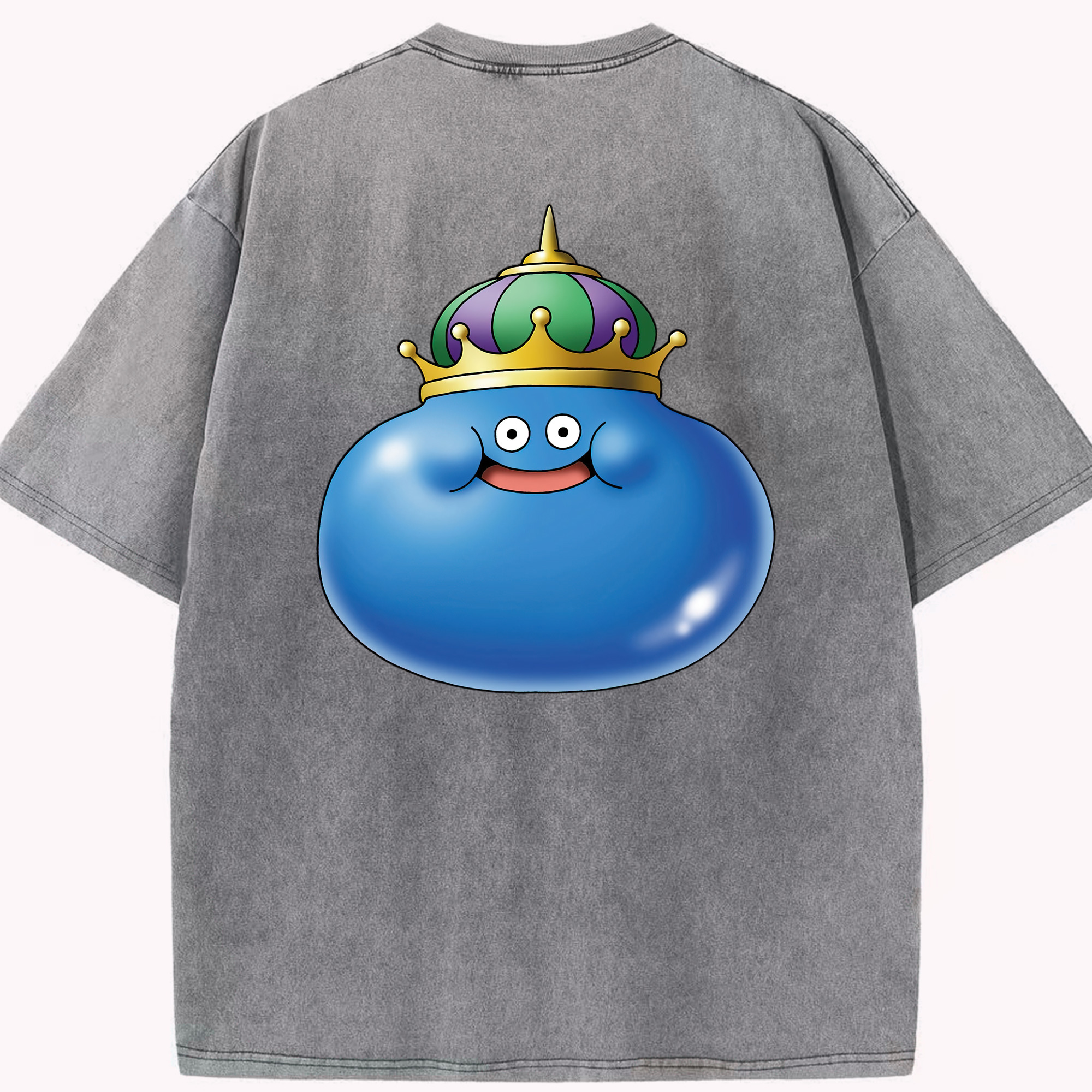 （画像用） ドラゴンクエスト Doragon Kuesuto Dragon Quest 綿100% ヴィンテージ風 半袖Tシャツ（背面プリント）