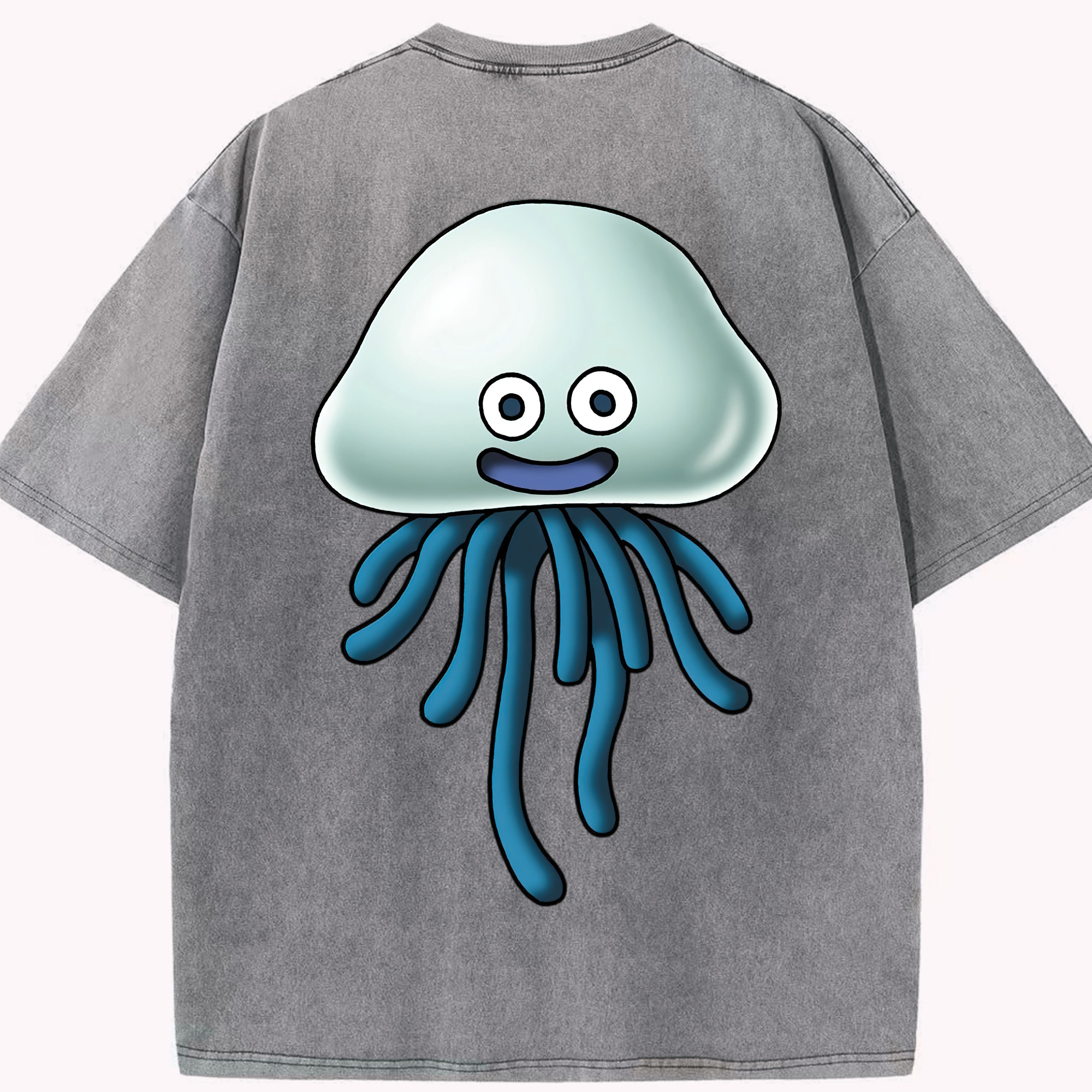 （画像用） ドラゴンクエスト Doragon Kuesuto Dragon Quest 綿100% ヴィンテージ風 半袖Tシャツ（背面プリント）