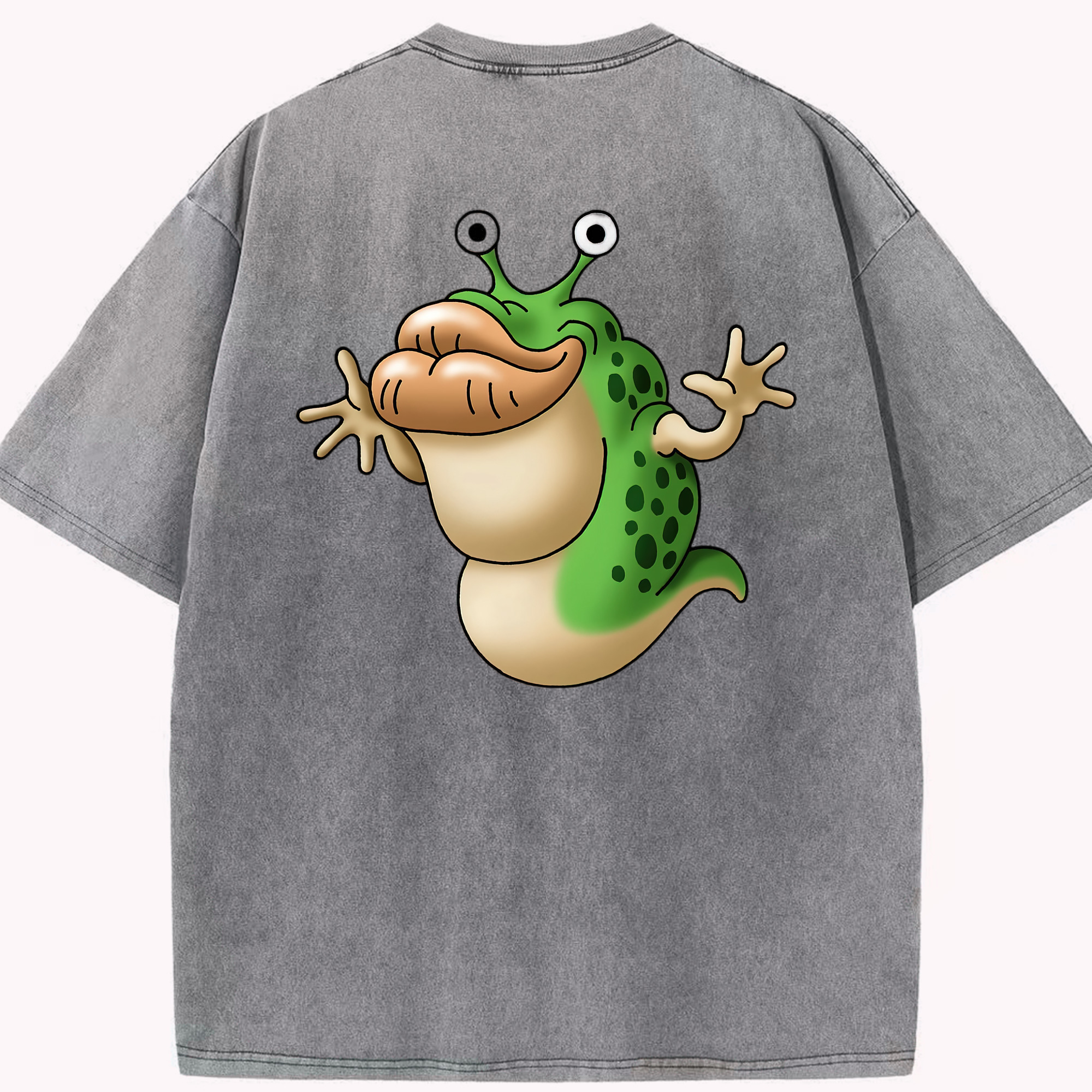（画像用） ドラゴンクエスト Doragon Kuesuto Dragon Quest 綿100% ヴィンテージ風 半袖Tシャツ（背面プリント）