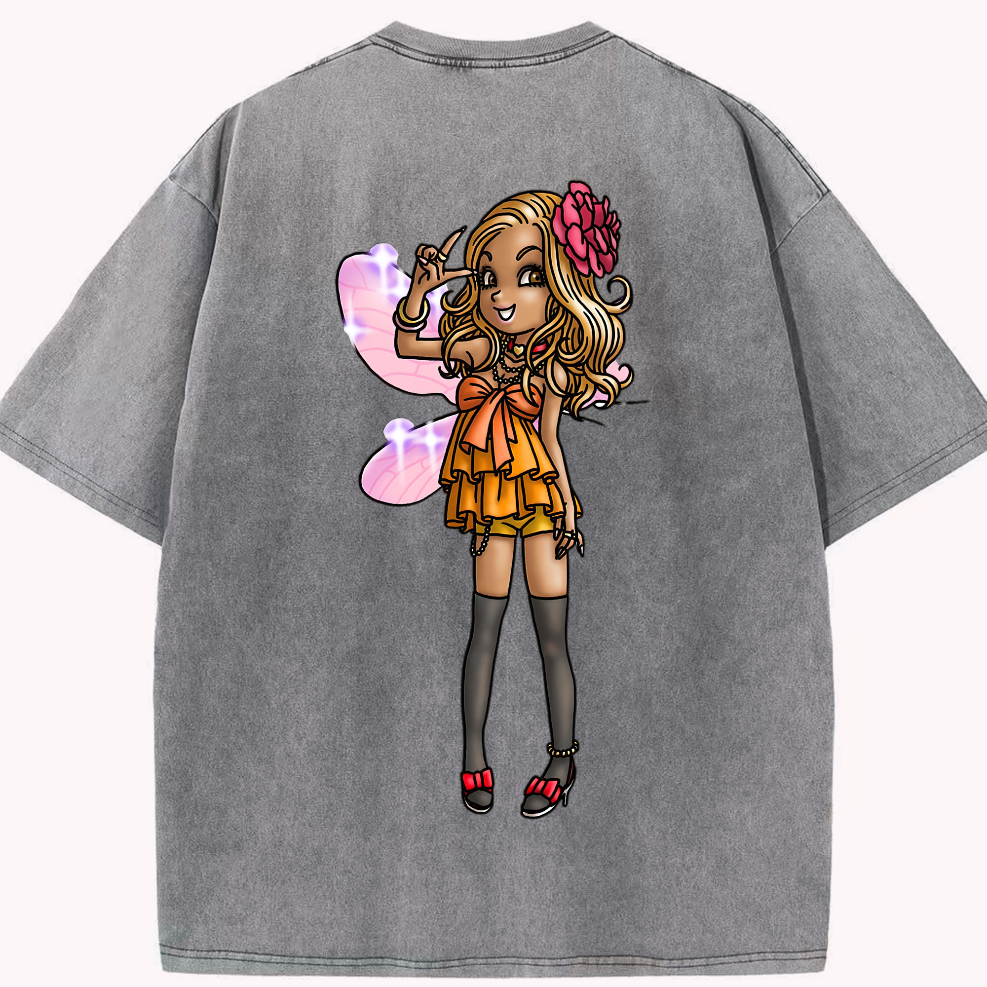 （画像用） ドラゴンクエスト Doragon Kuesuto Dragon Quest 綿100% ヴィンテージ風 半袖Tシャツ（背面プリント）