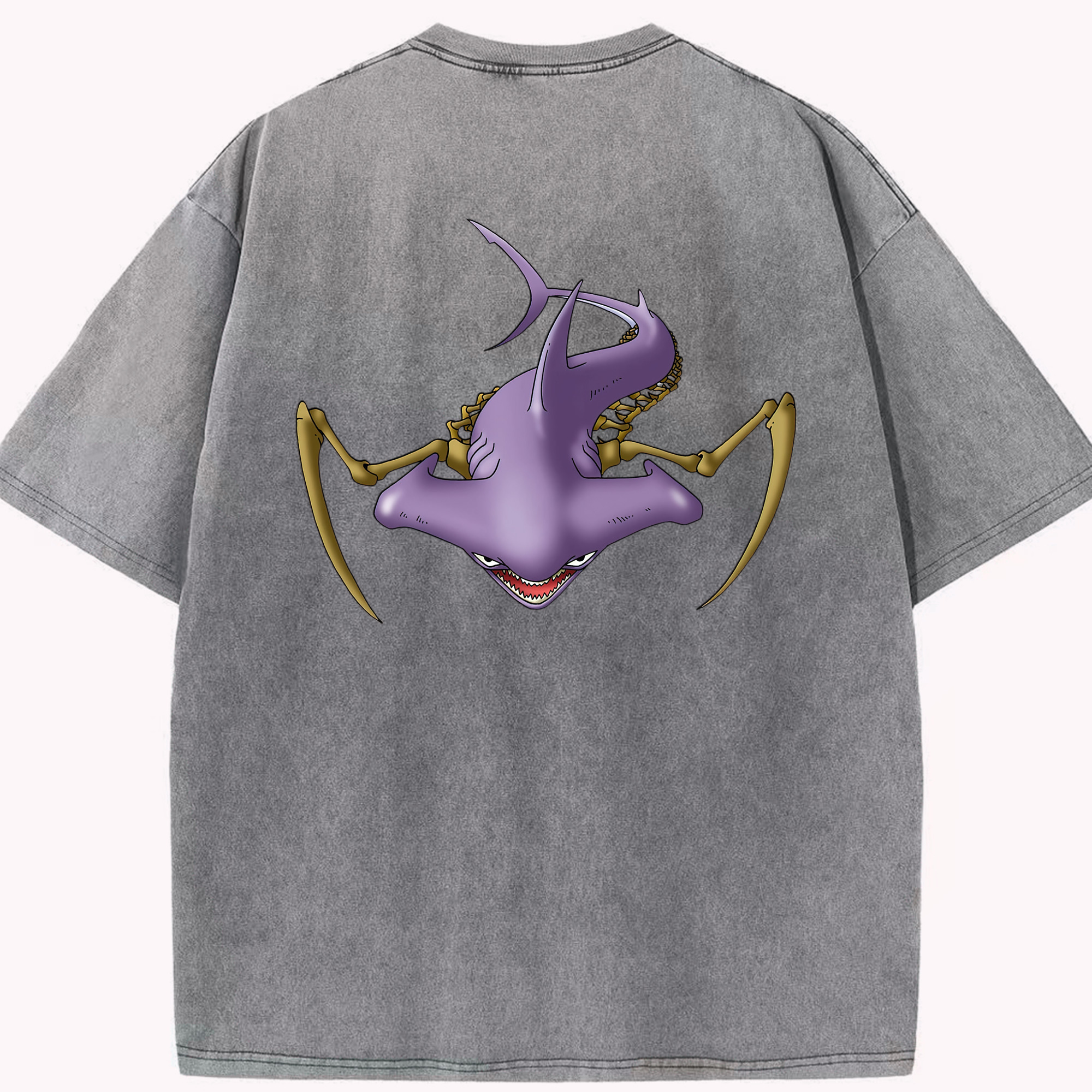 （画像用） ドラゴンクエスト Doragon Kuesuto Dragon Quest 綿100% ヴィンテージ風 半袖Tシャツ（背面プリント）
