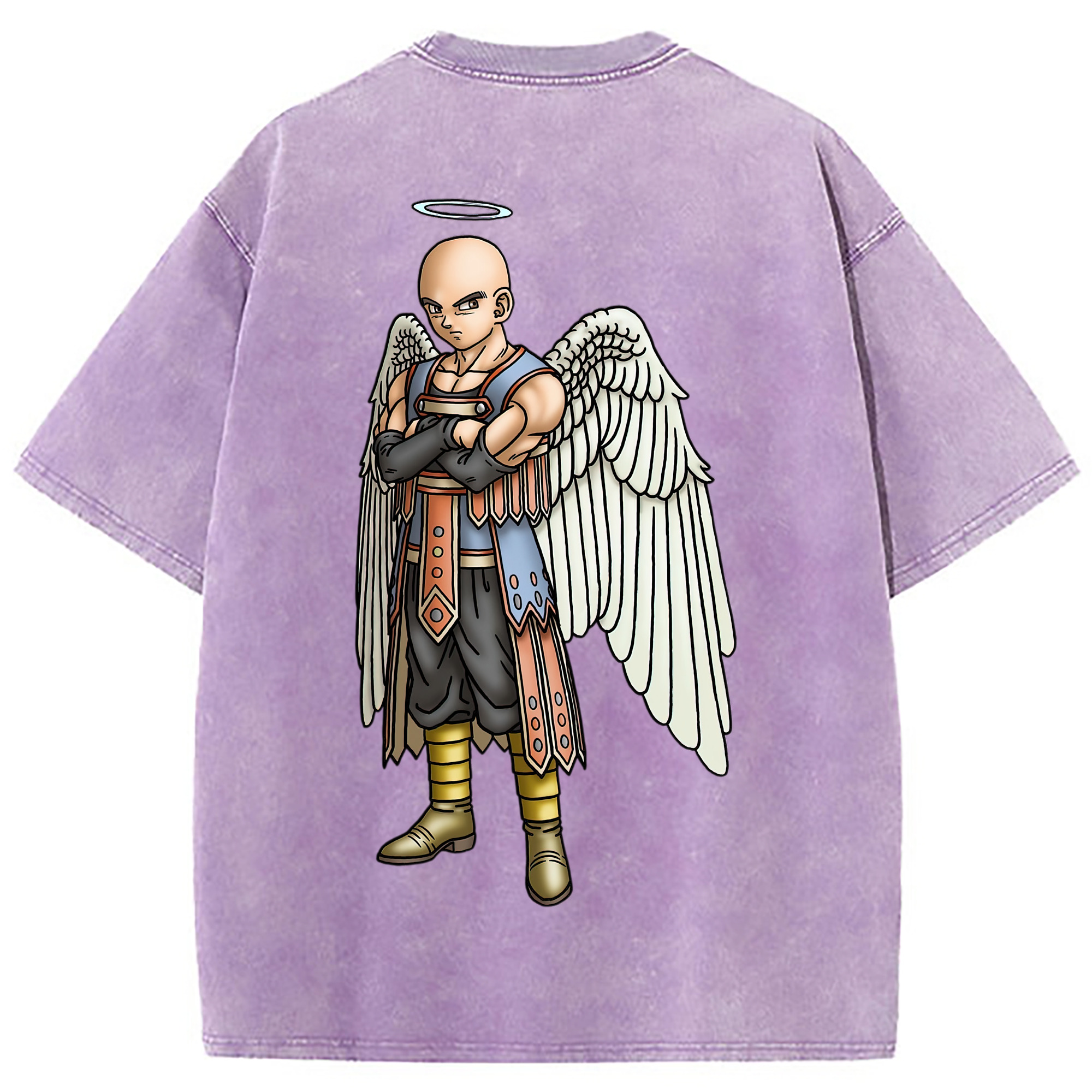 （画像用） ドラゴンクエスト Doragon Kuesuto Dragon Quest 綿100% ヴィンテージ風 半袖Tシャツ（背面プリント）