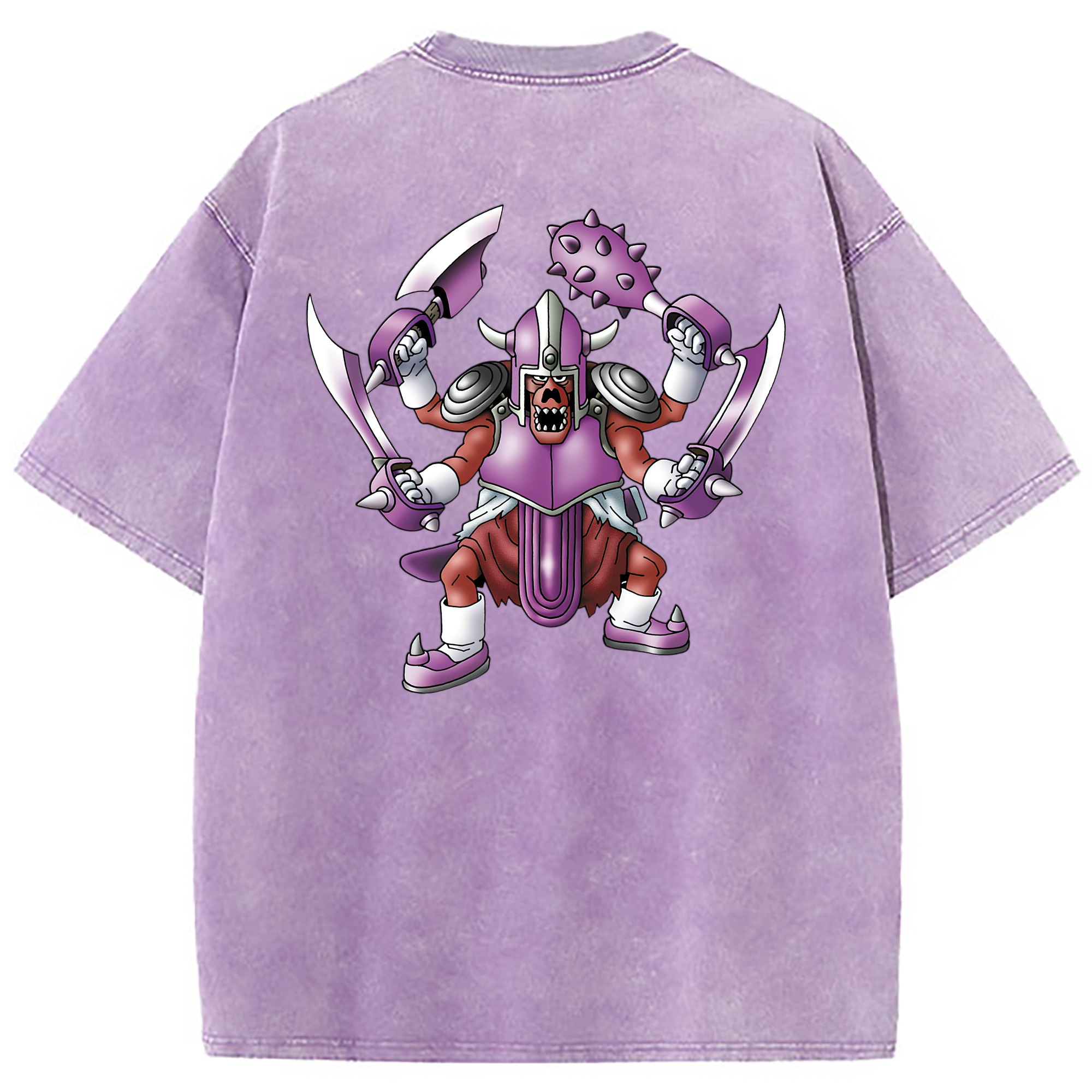（画像用） ドラゴンクエスト Doragon Kuesuto Dragon Quest 綿100% ヴィンテージ風 半袖Tシャツ（背面プリント）