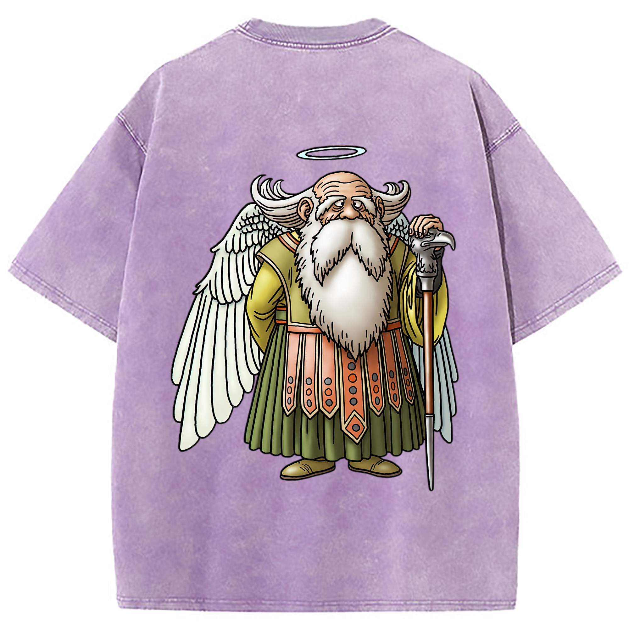 （画像用） ドラゴンクエスト Doragon Kuesuto Dragon Quest 綿100% ヴィンテージ風 半袖Tシャツ（背面プリント）