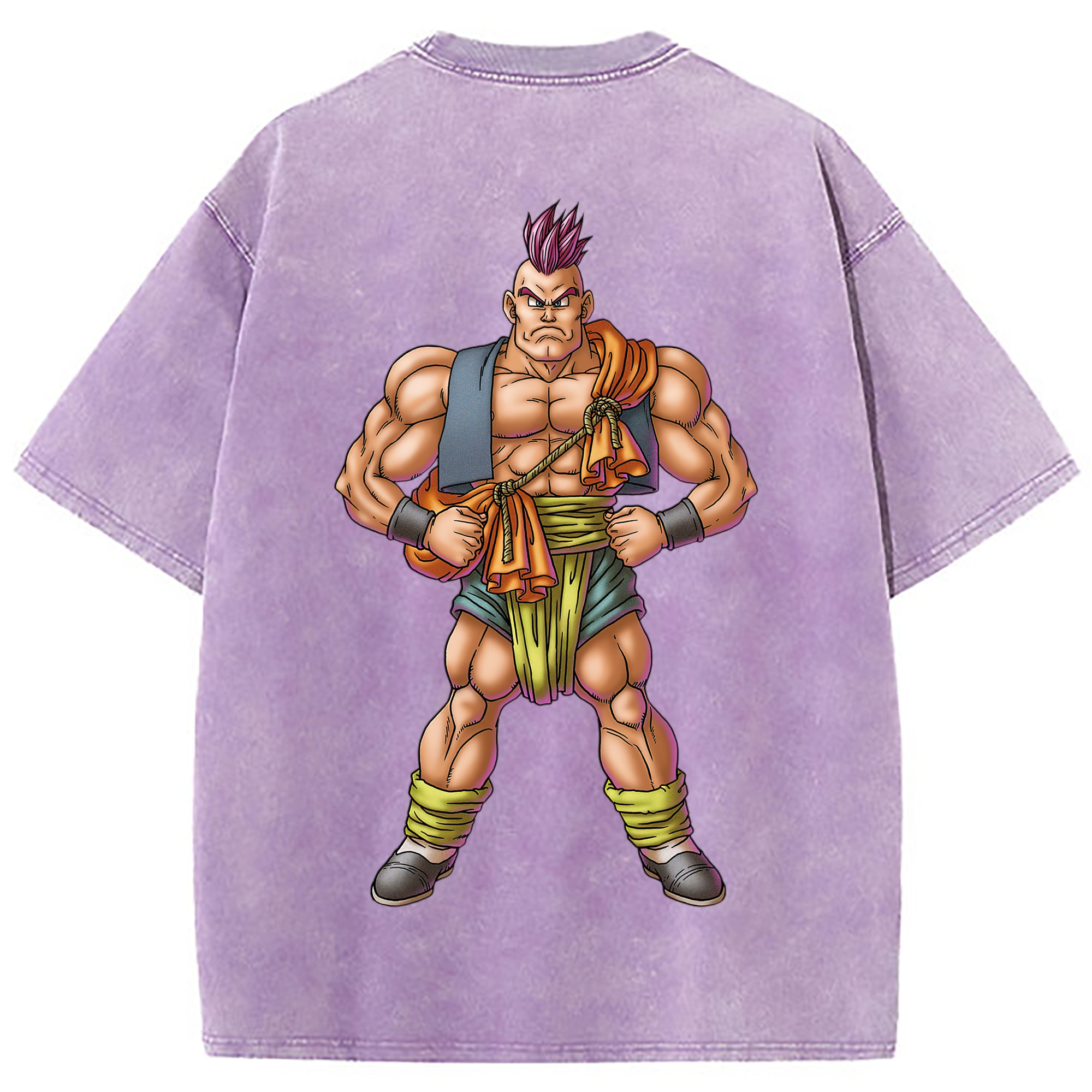 （画像用） ドラゴンクエスト Doragon Kuesuto Dragon Quest 綿100% ヴィンテージ風 半袖Tシャツ（背面プリント）