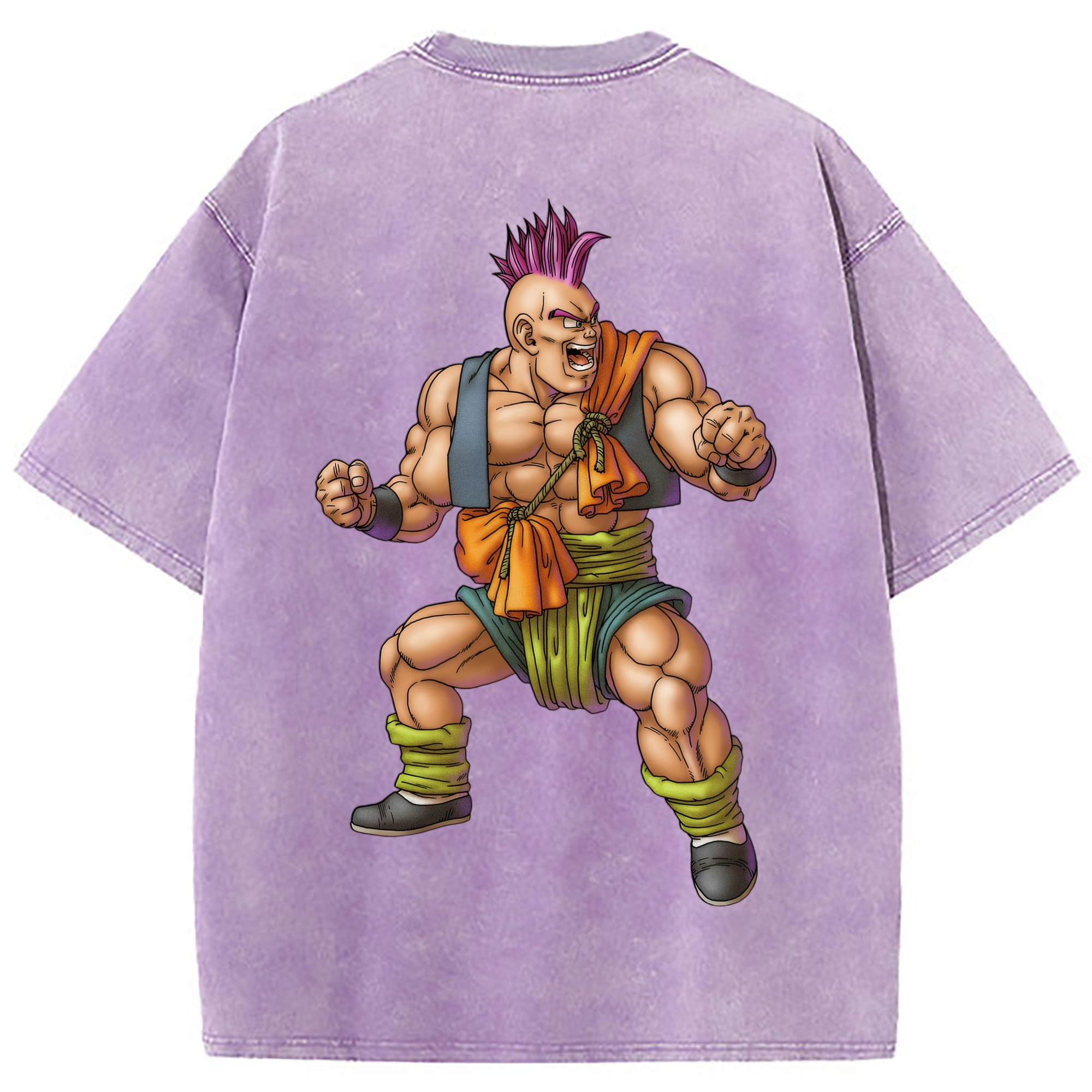 （画像用） ドラゴンクエスト Doragon Kuesuto Dragon Quest 綿100% ヴィンテージ風 半袖Tシャツ（背面プリント）