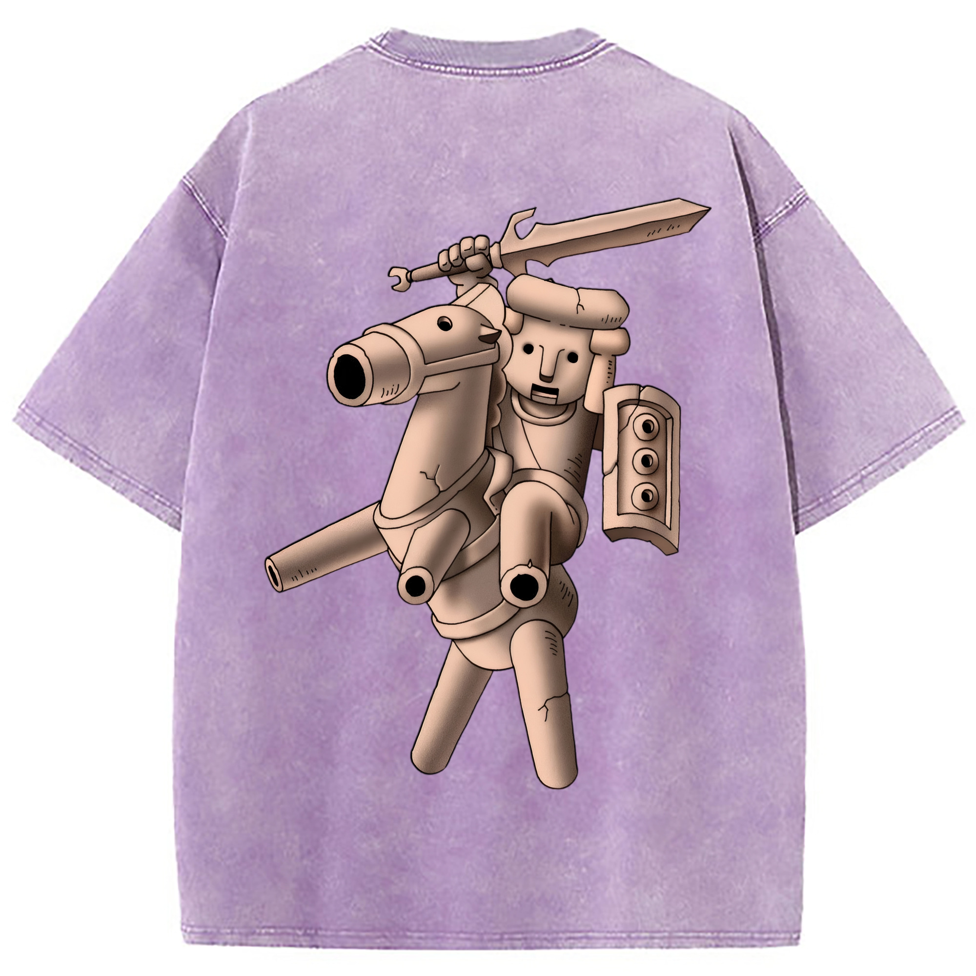 （画像用） ドラゴンクエスト Doragon Kuesuto Dragon Quest 綿100% ヴィンテージ風 半袖Tシャツ（背面プリント）