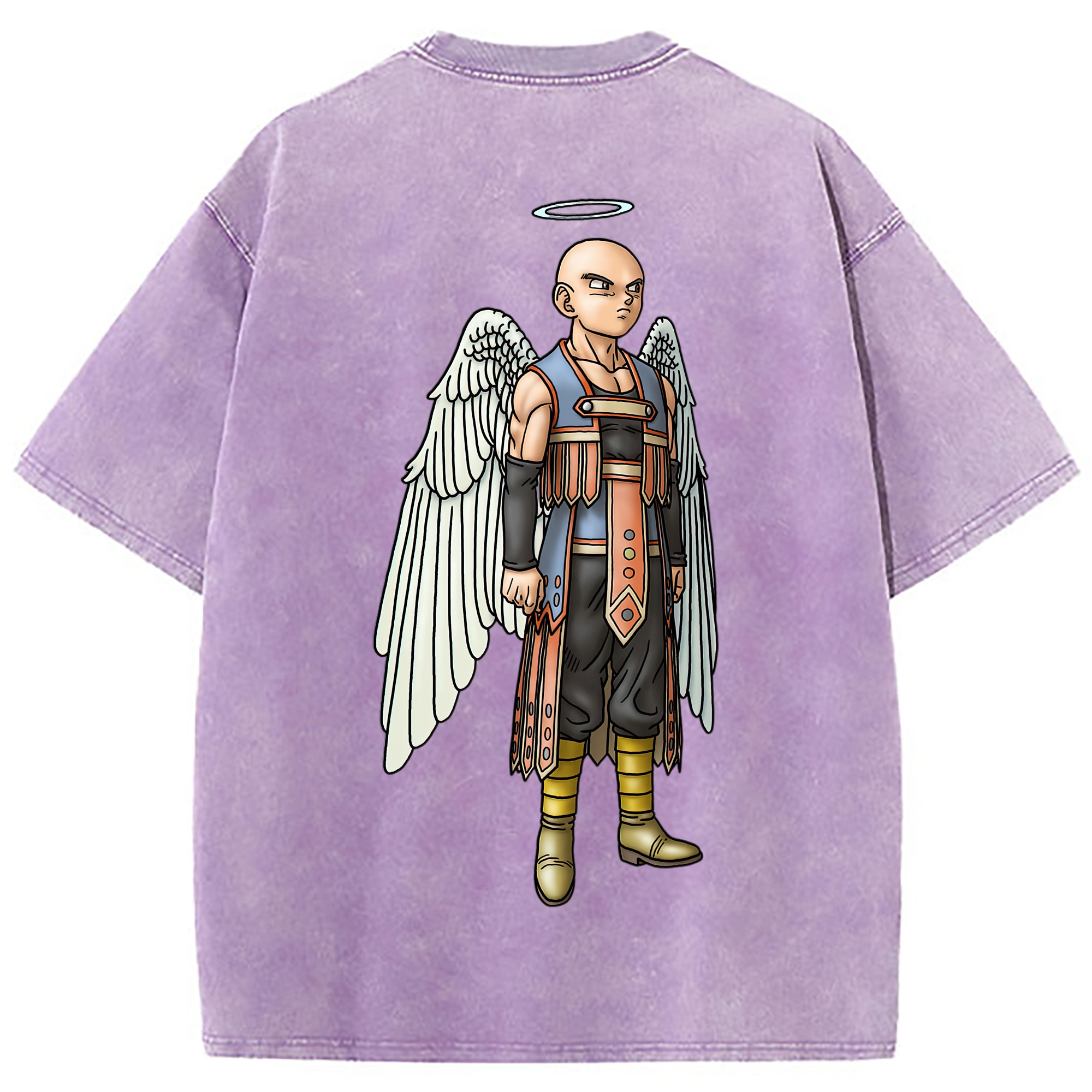 （画像用） ドラゴンクエスト Doragon Kuesuto Dragon Quest 綿100% ヴィンテージ風 半袖Tシャツ（背面プリント）