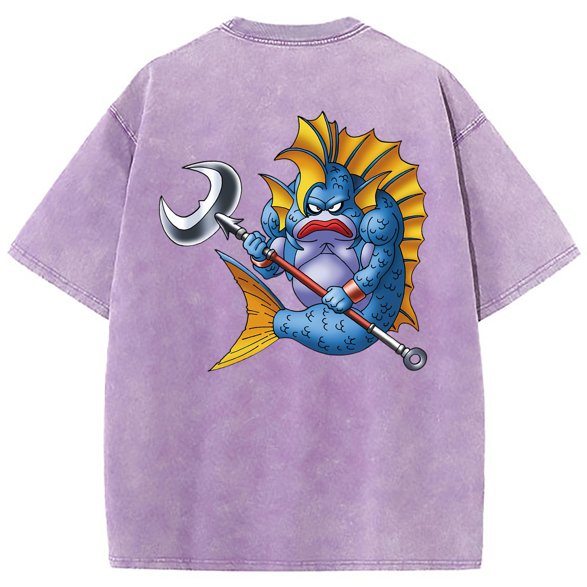 （画像用） ドラゴンクエスト Doragon Kuesuto Dragon Quest 綿100% ヴィンテージ風 半袖Tシャツ（背面プリント）