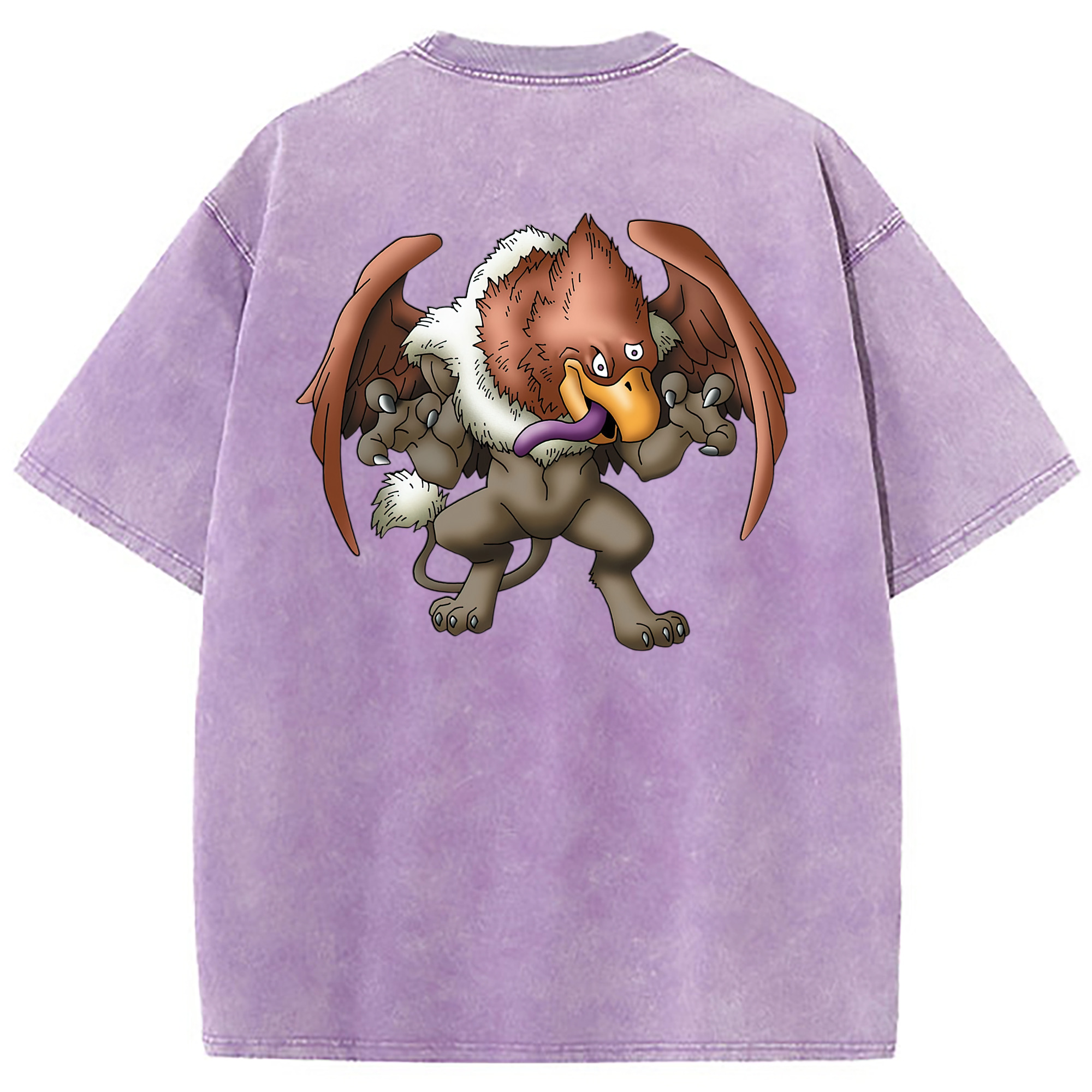 （画像用） ドラゴンクエスト Doragon Kuesuto Dragon Quest 綿100% ヴィンテージ風 半袖Tシャツ（背面プリント）