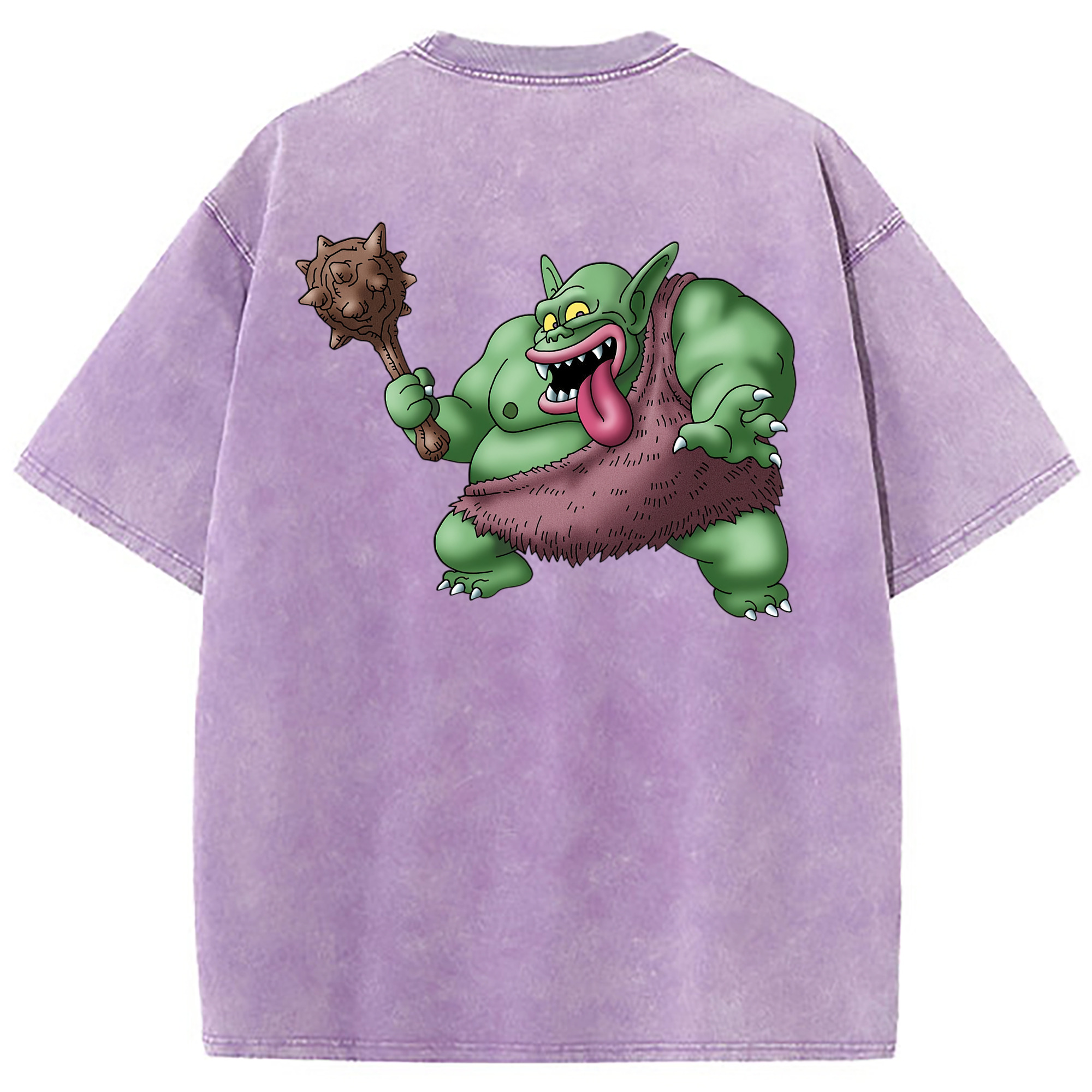 （画像用） ドラゴンクエスト Doragon Kuesuto Dragon Quest 綿100% ヴィンテージ風 半袖Tシャツ（背面プリント）