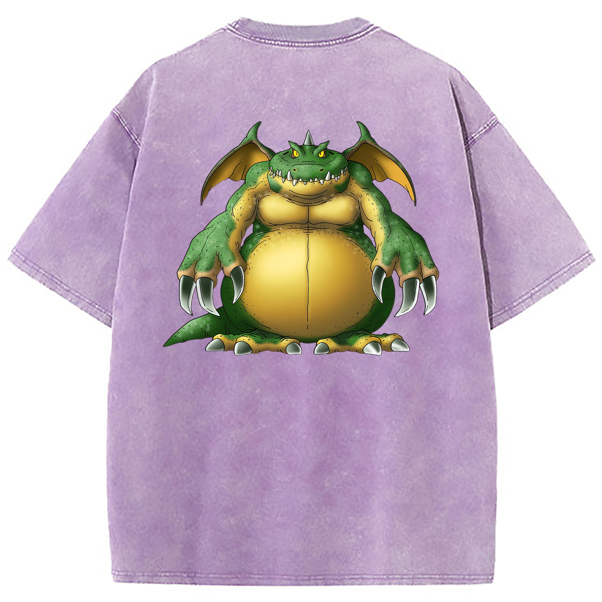 （画像用） ドラゴンクエスト Doragon Kuesuto Dragon Quest 綿100% ヴィンテージ風 半袖Tシャツ（背面プリント）