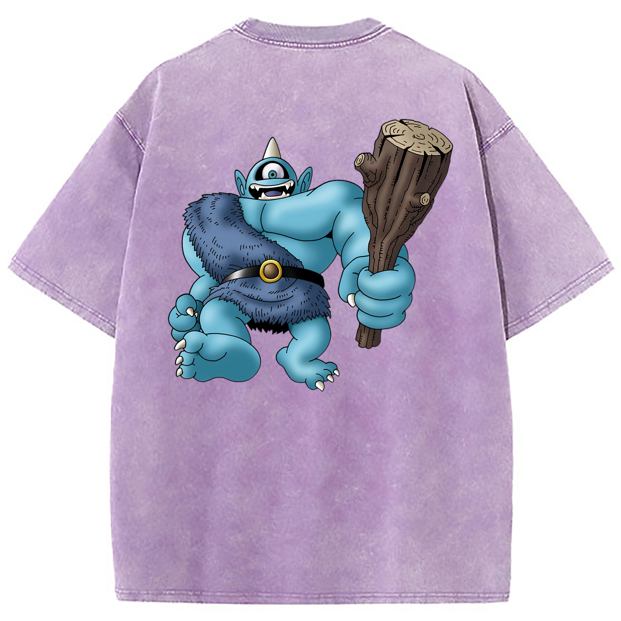 （画像用） ドラゴンクエスト Doragon Kuesuto Dragon Quest 綿100% ヴィンテージ風 半袖Tシャツ（背面プリント）
