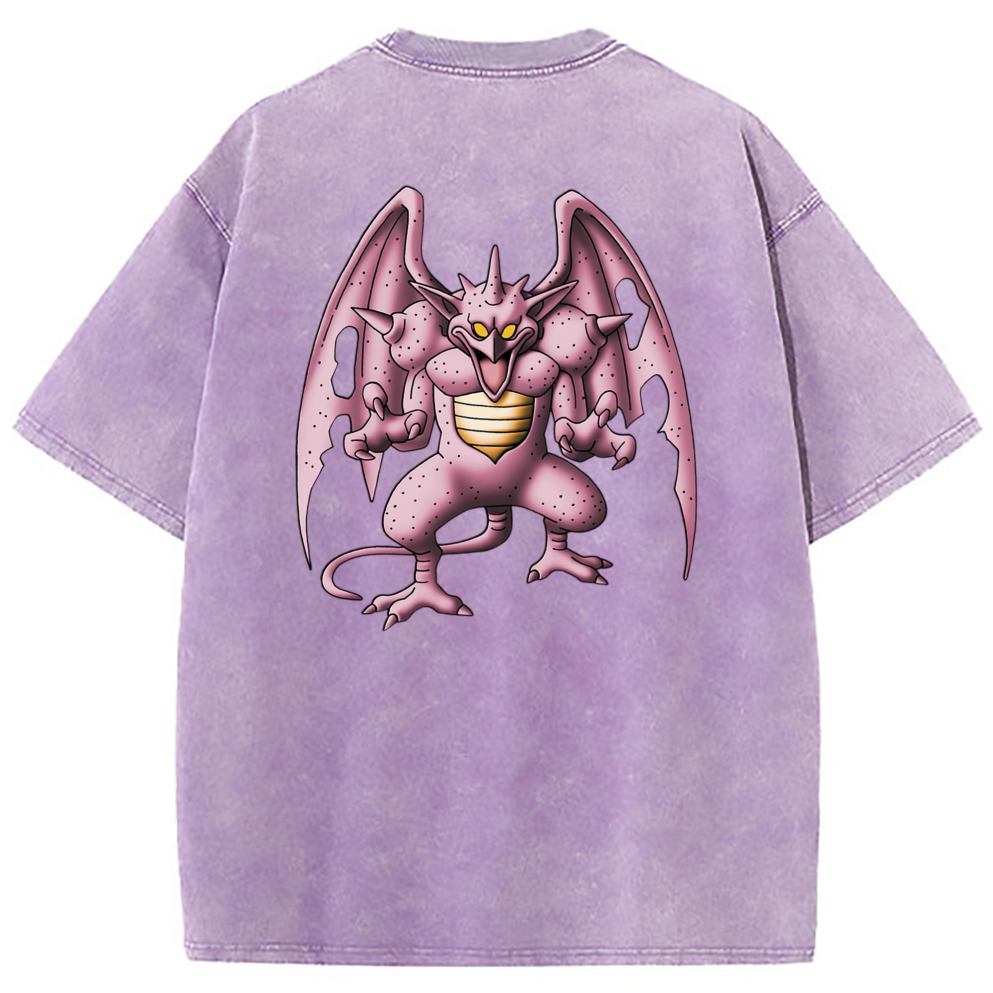 （画像用） ドラゴンクエスト Doragon Kuesuto Dragon Quest 綿100% ヴィンテージ風 半袖Tシャツ（背面プリント）