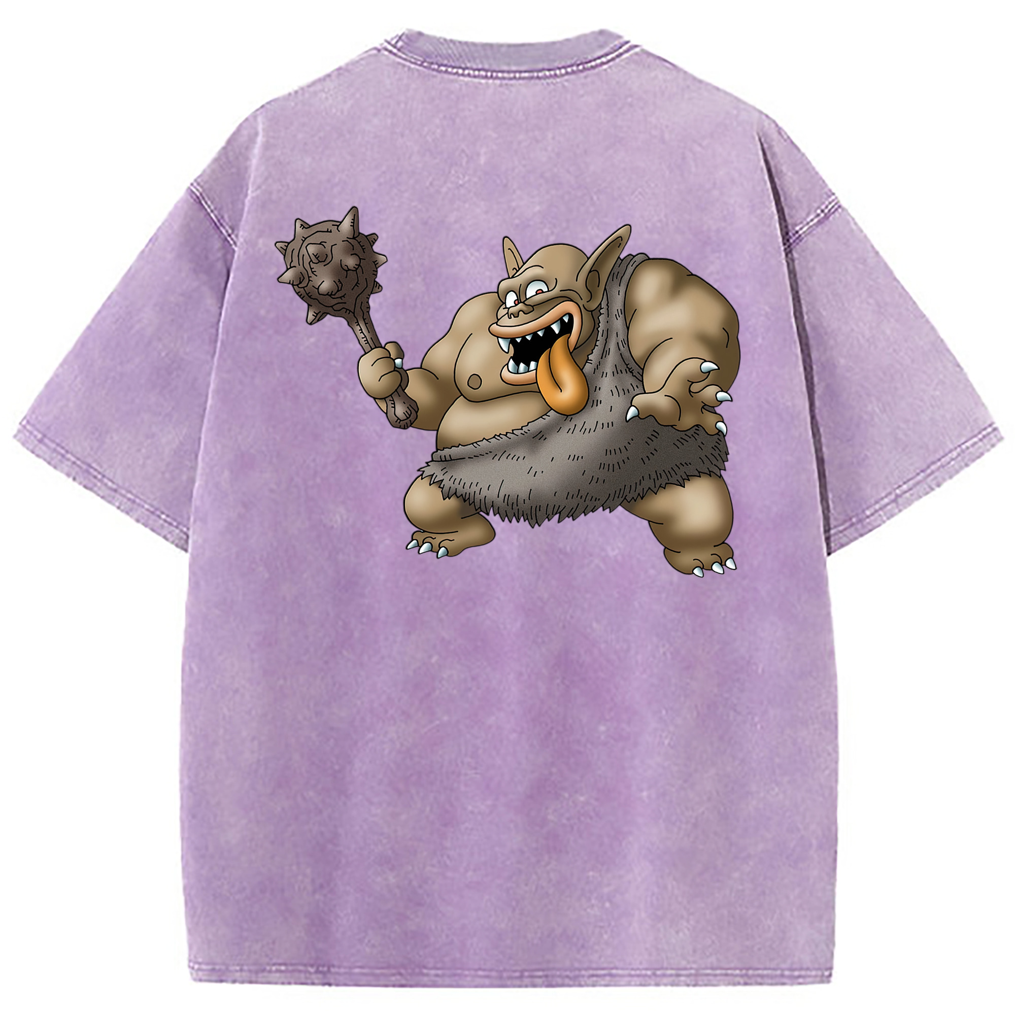 （画像用） ドラゴンクエスト Doragon Kuesuto Dragon Quest 綿100% ヴィンテージ風 半袖Tシャツ（背面プリント）