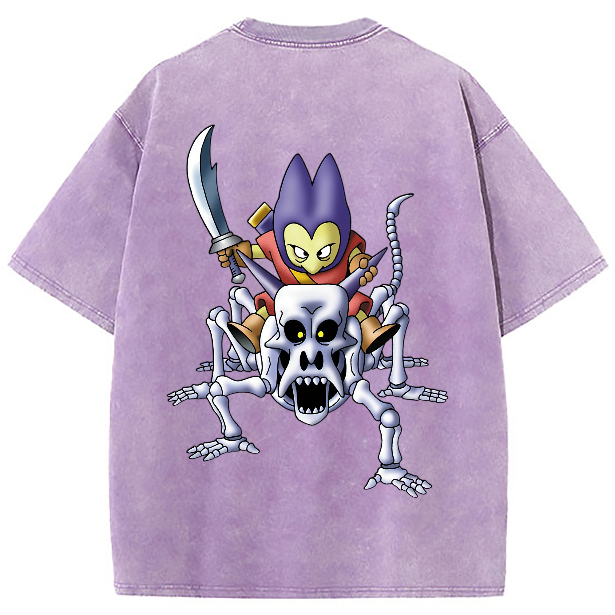 （画像用） ドラゴンクエスト Doragon Kuesuto Dragon Quest 綿100% ヴィンテージ風 半袖Tシャツ（背面プリント）