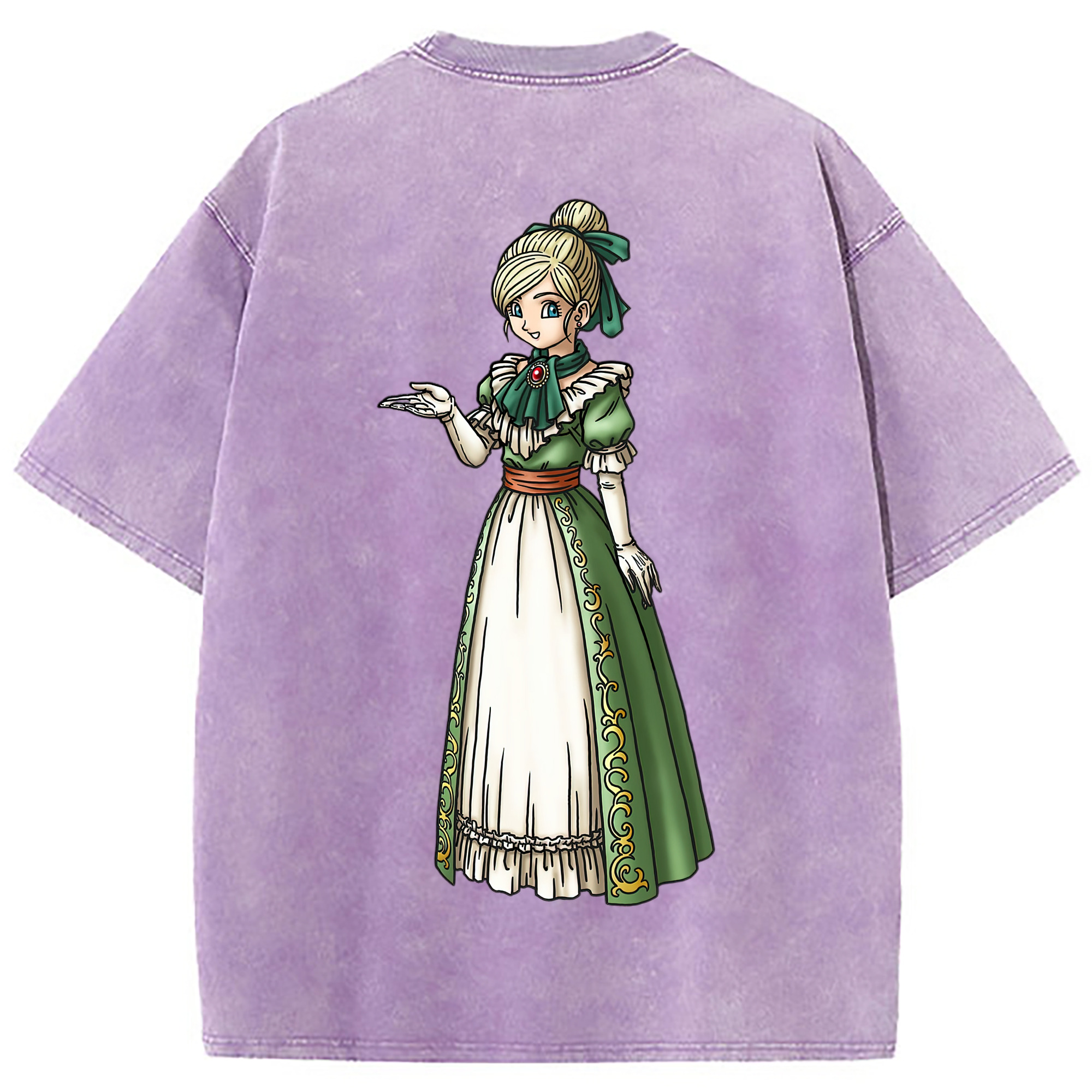 （画像用） ドラゴンクエスト Doragon Kuesuto Dragon Quest 綿100% ヴィンテージ風 半袖Tシャツ（背面プリント）