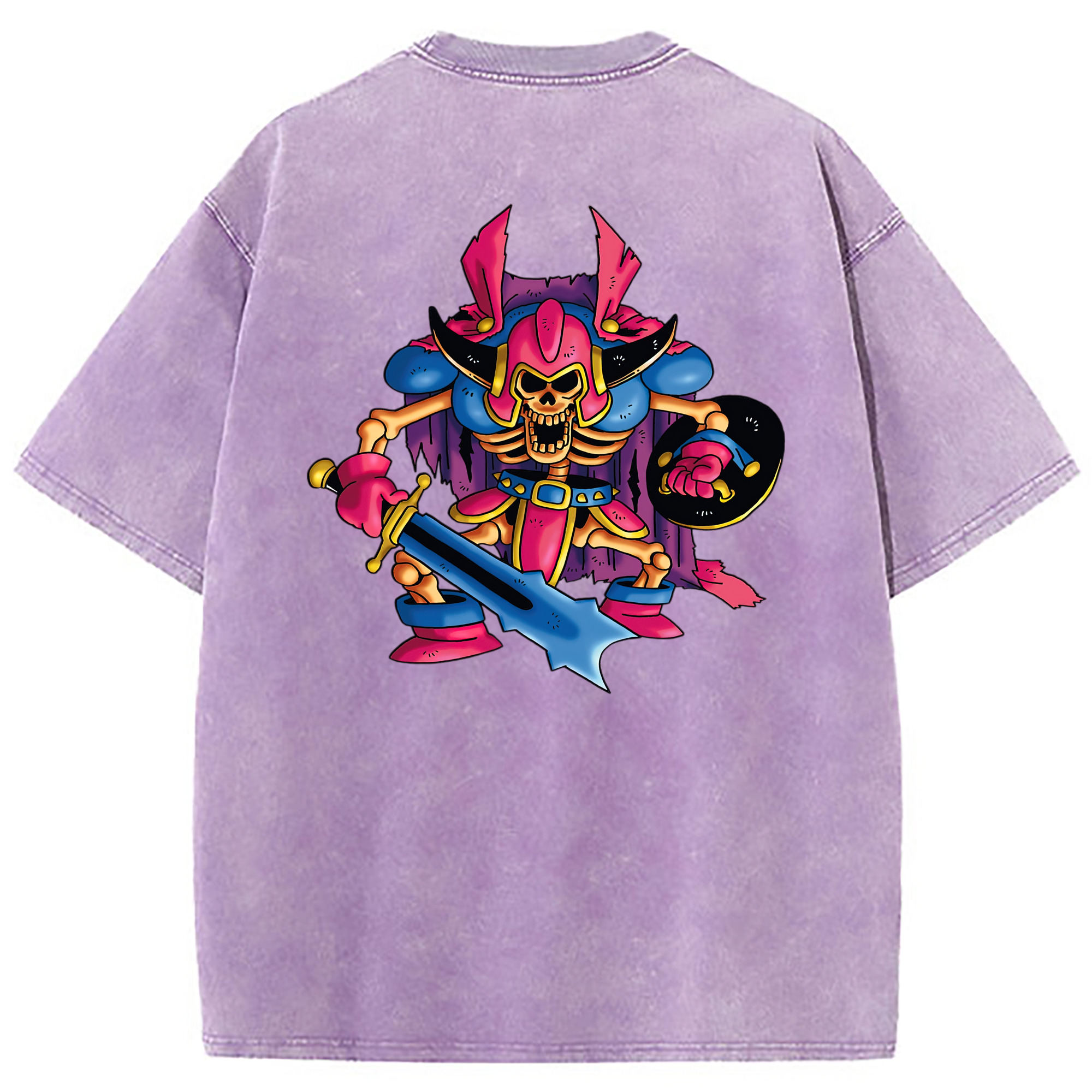 （画像用） ドラゴンクエスト Doragon Kuesuto Dragon Quest 綿100% ヴィンテージ風 半袖Tシャツ（背面プリント）