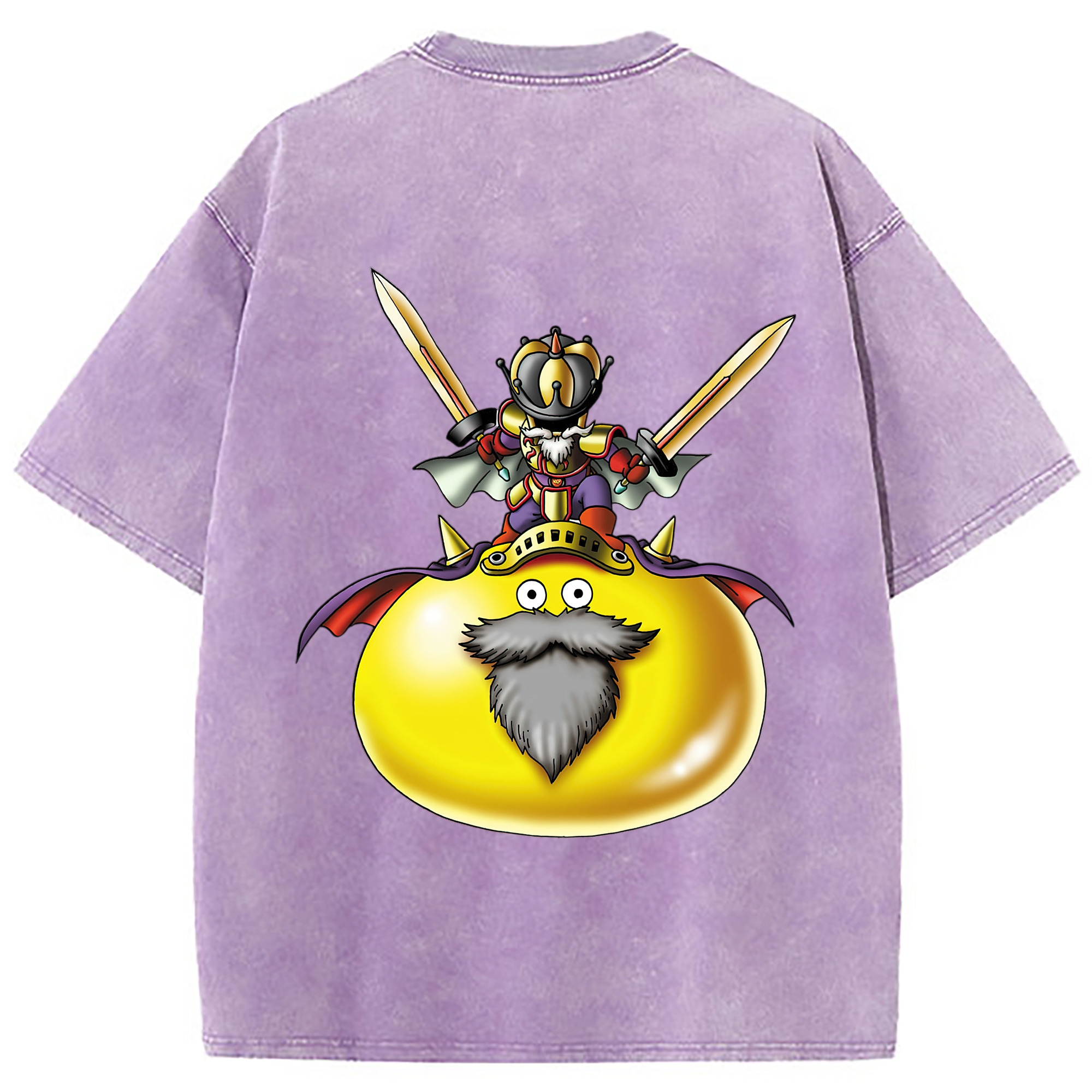 （画像用） ドラゴンクエスト Doragon Kuesuto Dragon Quest 綿100% ヴィンテージ風 半袖Tシャツ（背面プリント）