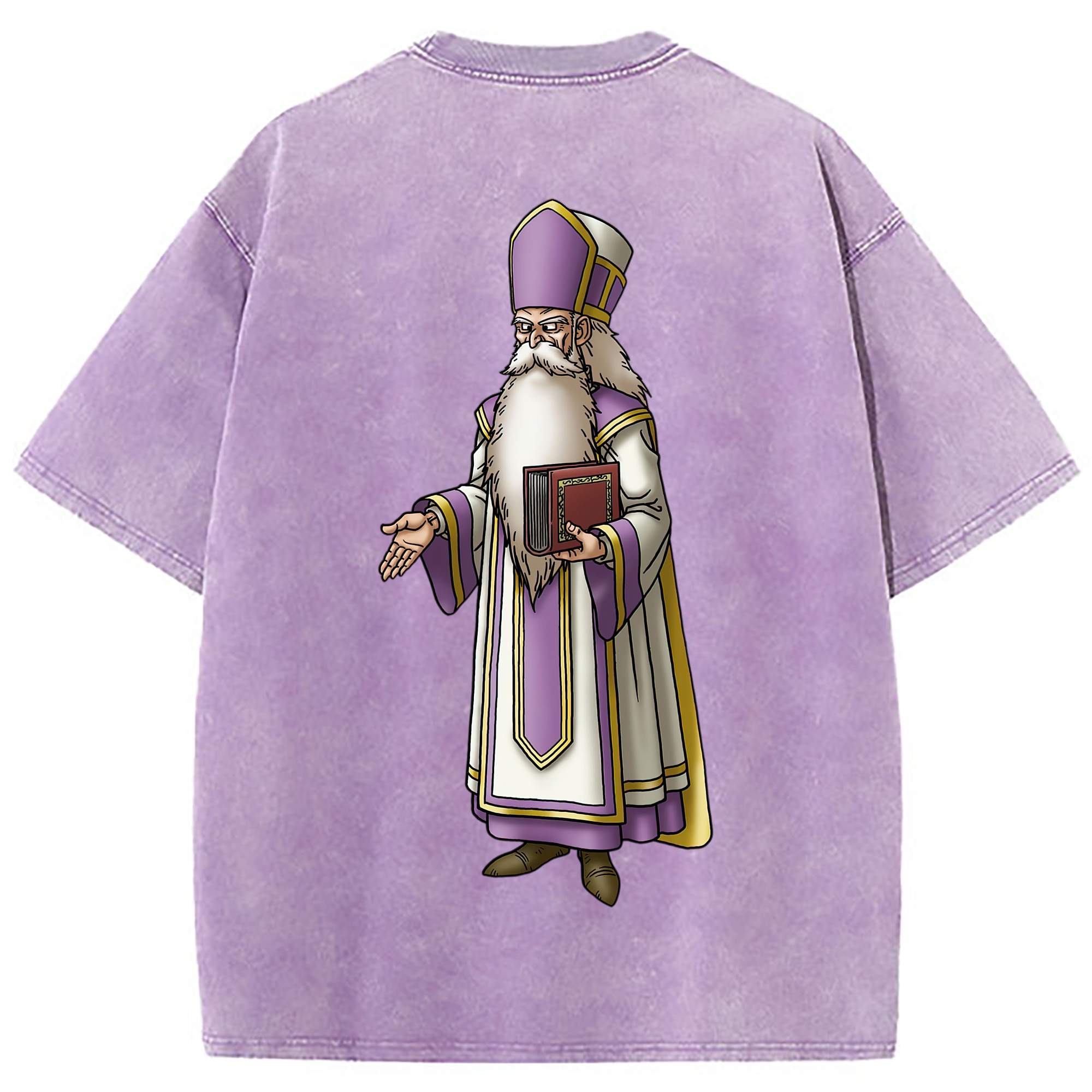 （画像用） ドラゴンクエスト Doragon Kuesuto Dragon Quest 綿100% ヴィンテージ風 半袖Tシャツ（背面プリント）