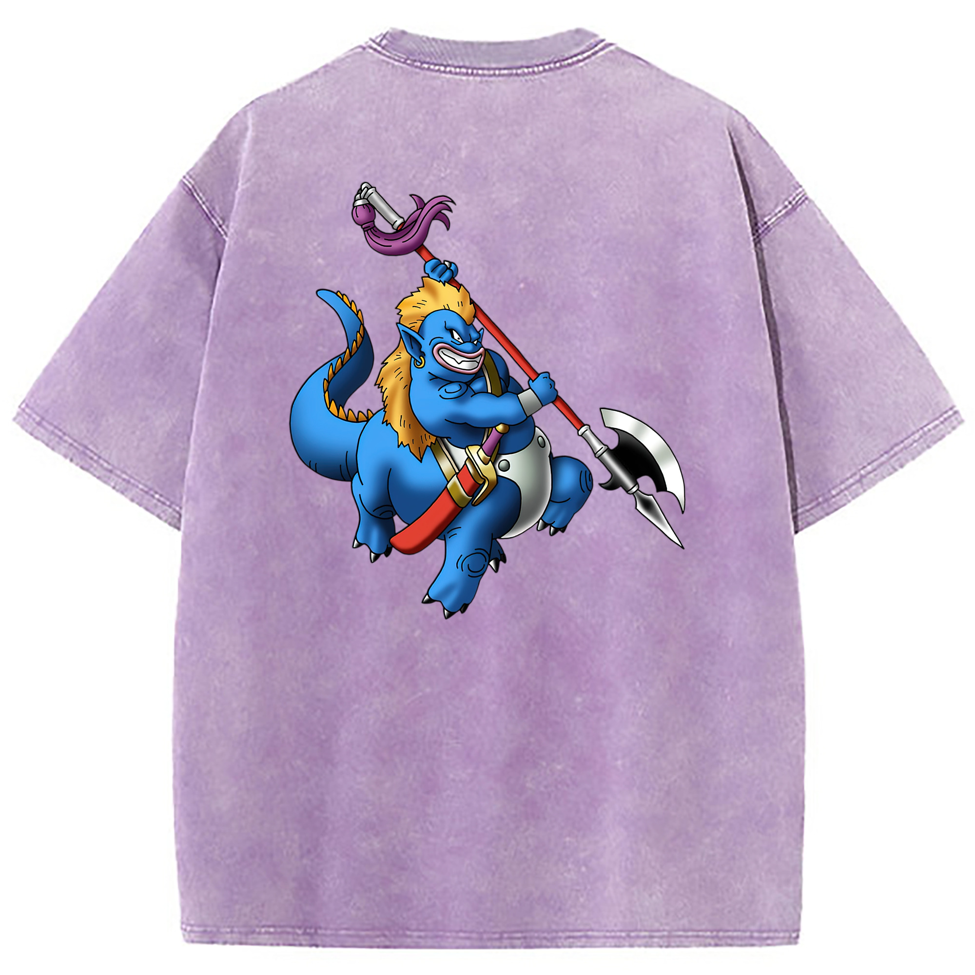 （画像用） ドラゴンクエスト Doragon Kuesuto Dragon Quest 綿100% ヴィンテージ風 半袖Tシャツ（背面プリント）
