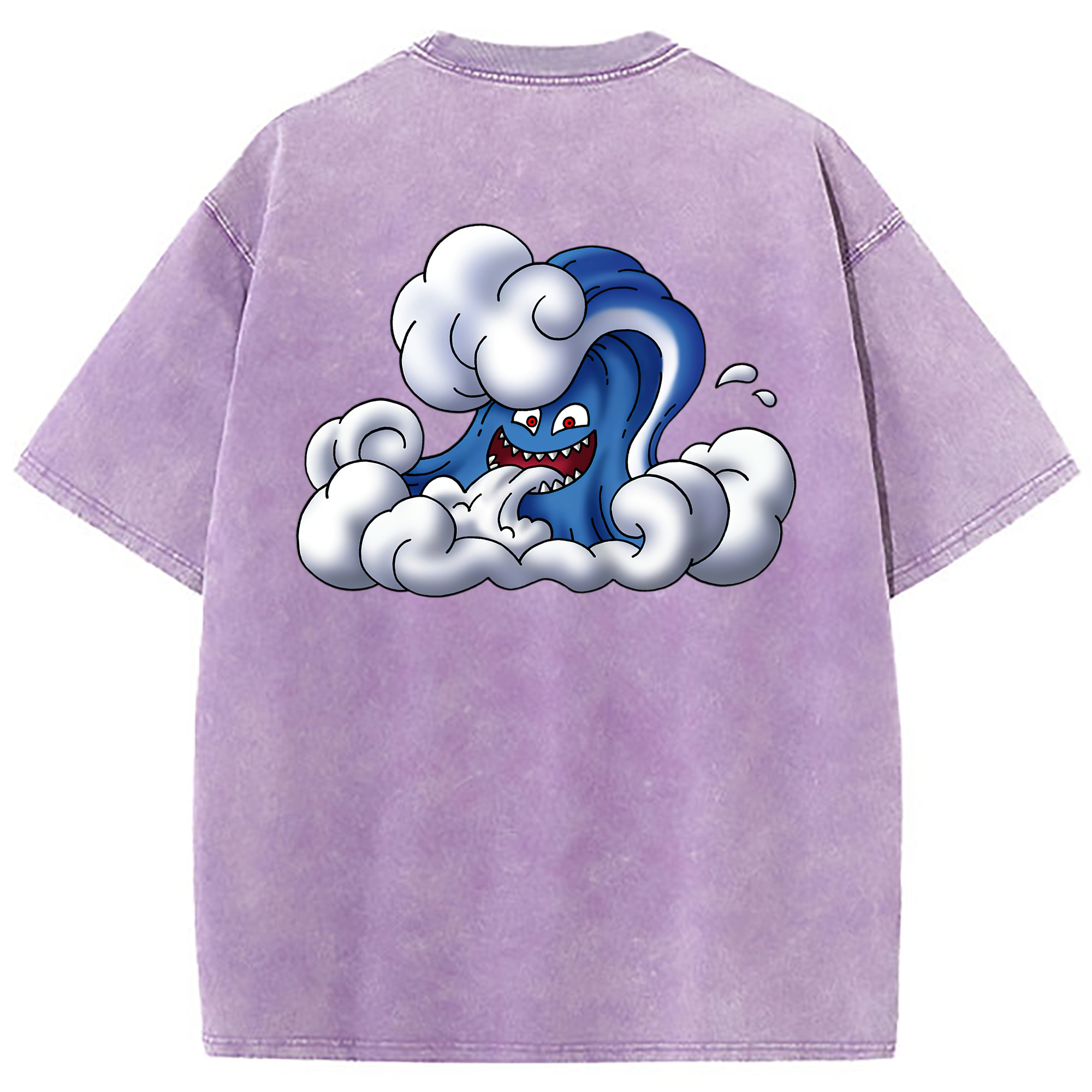 （画像用） ドラゴンクエスト Doragon Kuesuto Dragon Quest 綿100% ヴィンテージ風 半袖Tシャツ（背面プリント）