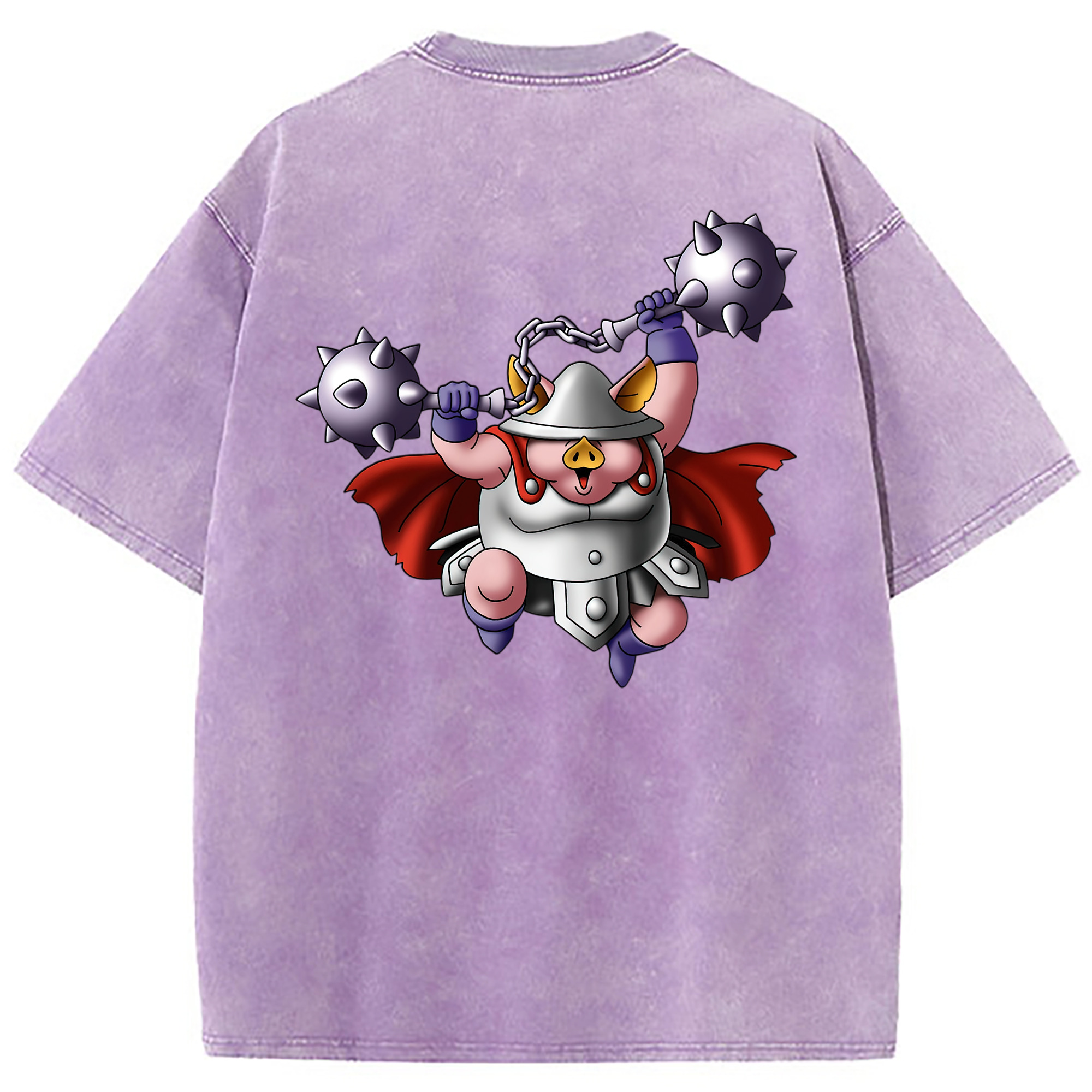 （画像用） ドラゴンクエスト Doragon Kuesuto Dragon Quest 綿100% ヴィンテージ風 半袖Tシャツ（背面プリント）