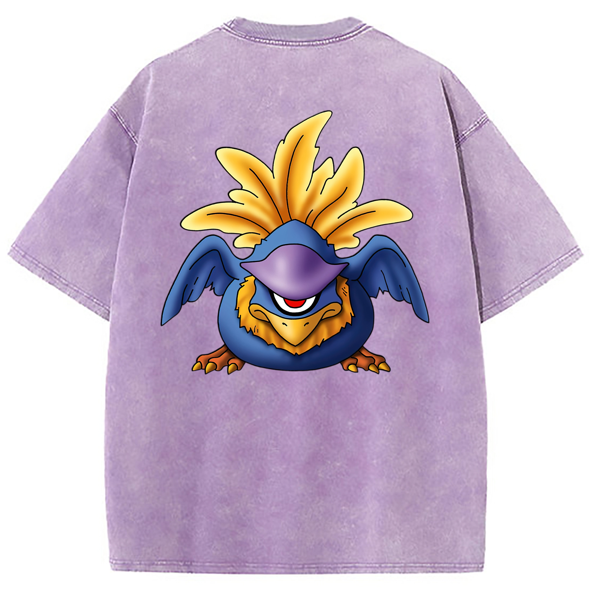 （画像用） ドラゴンクエスト Doragon Kuesuto Dragon Quest 綿100% ヴィンテージ風 半袖Tシャツ（背面プリント）