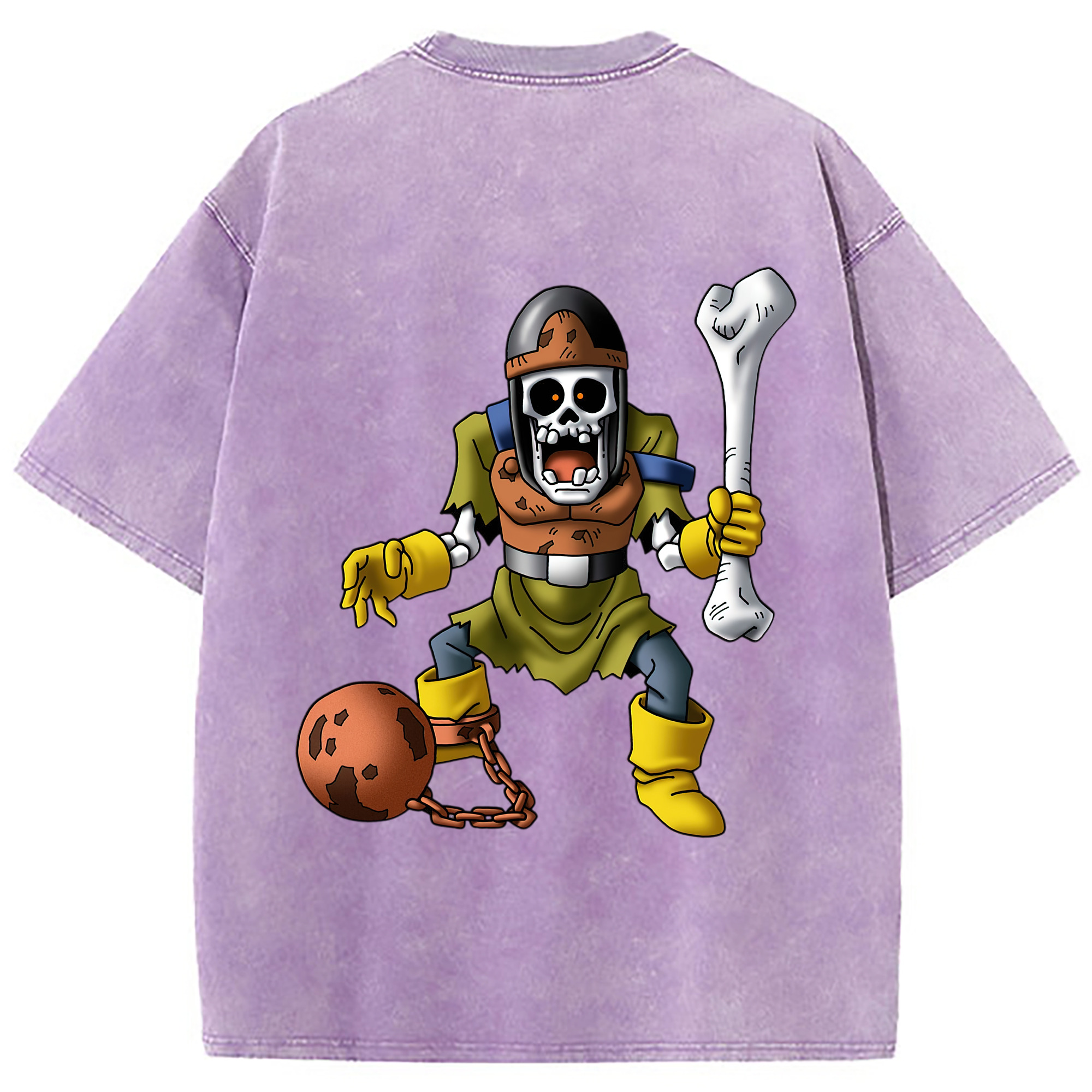 （画像用） ドラゴンクエスト Doragon Kuesuto Dragon Quest 綿100% ヴィンテージ風 半袖Tシャツ（背面プリント）