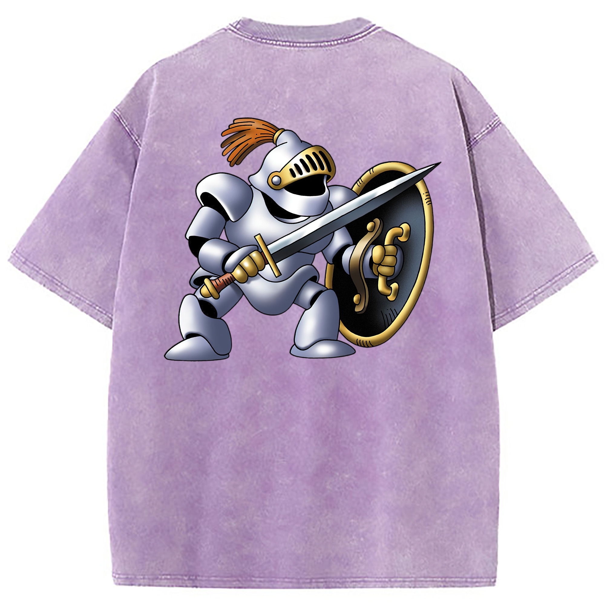 （画像用） ドラゴンクエスト Doragon Kuesuto Dragon Quest 綿100% ヴィンテージ風 半袖Tシャツ（背面プリント）