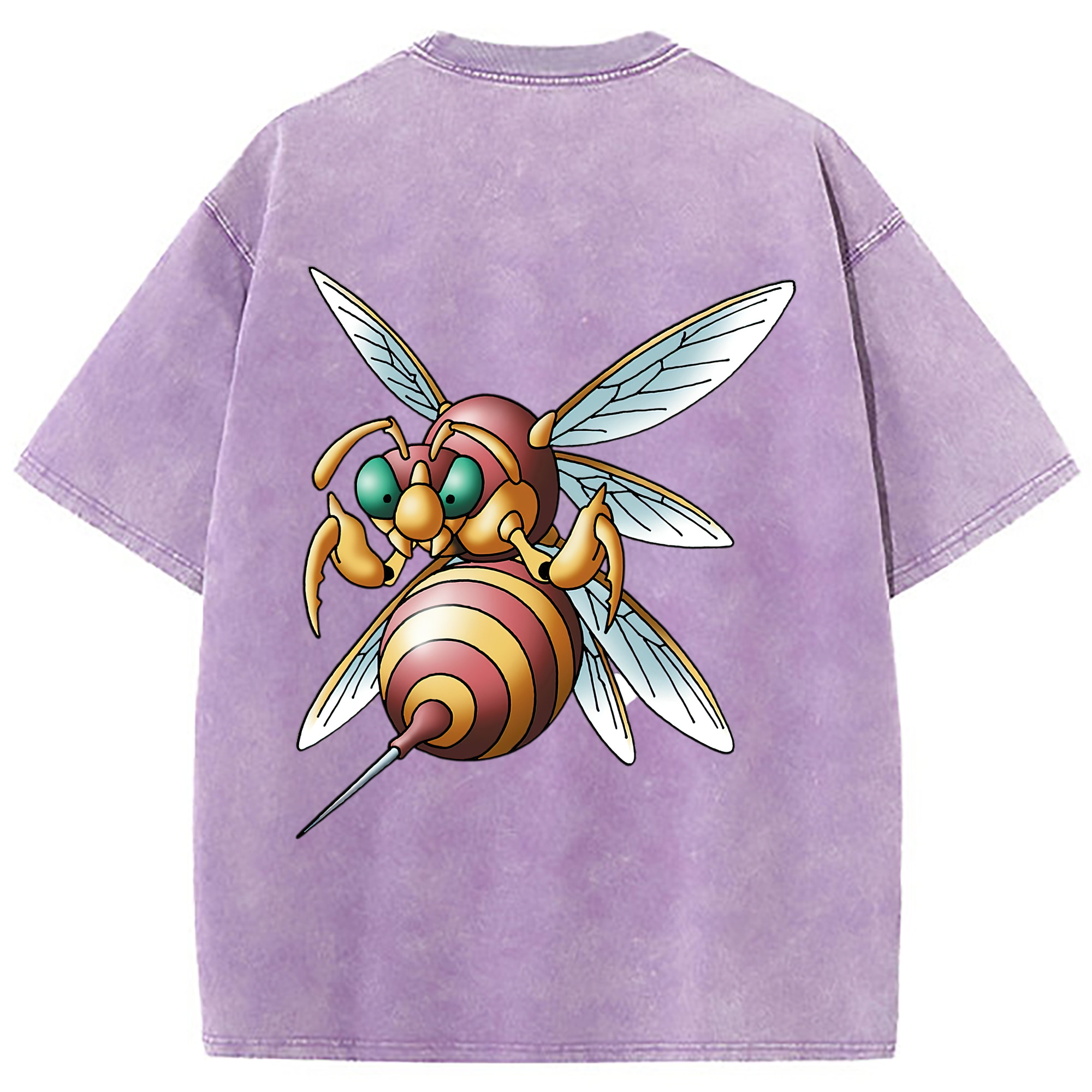 （画像用） ドラゴンクエスト Doragon Kuesuto Dragon Quest 綿100% ヴィンテージ風 半袖Tシャツ（背面プリント）