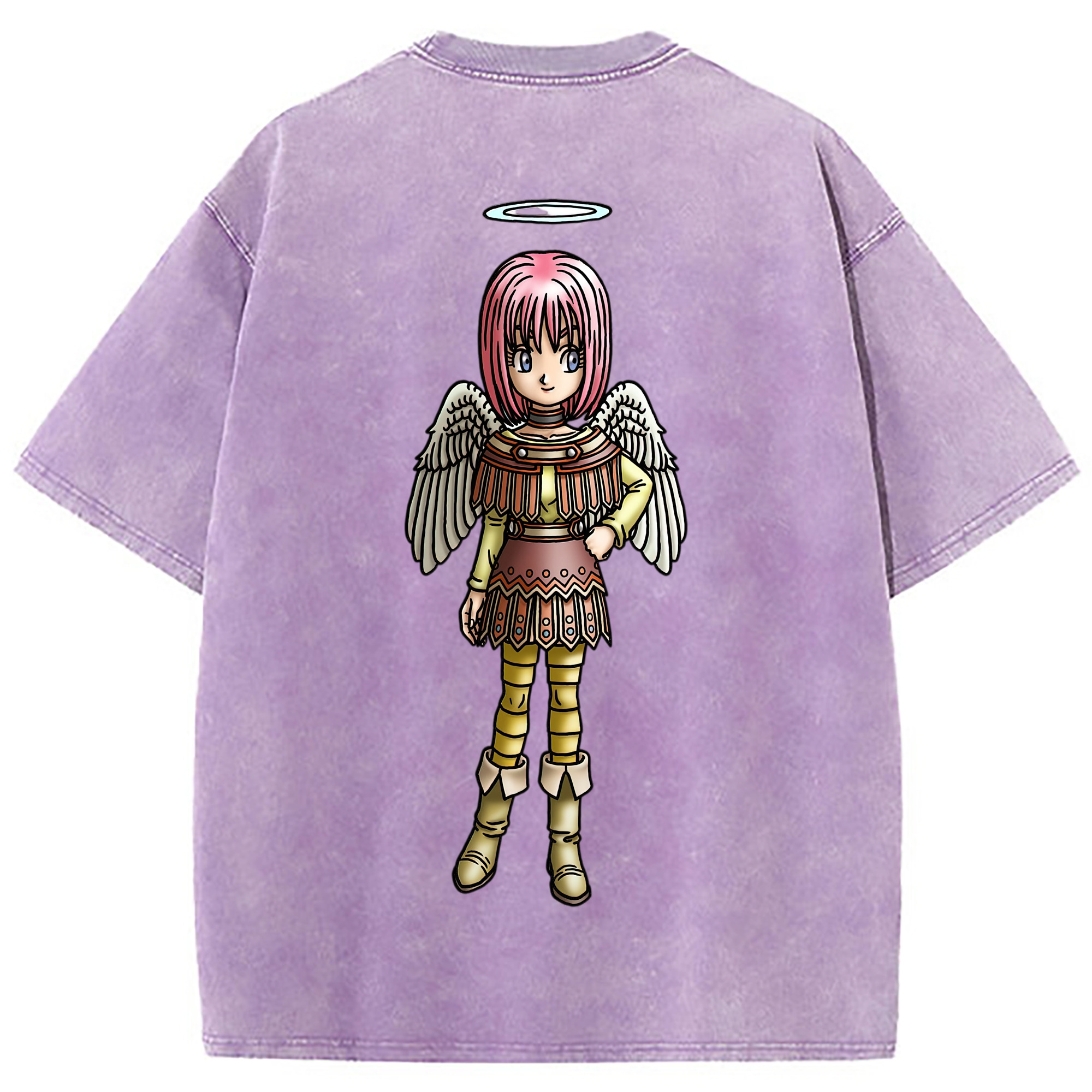 （画像用） ドラゴンクエスト Doragon Kuesuto Dragon Quest 綿100% ヴィンテージ風 半袖Tシャツ（背面プリント）