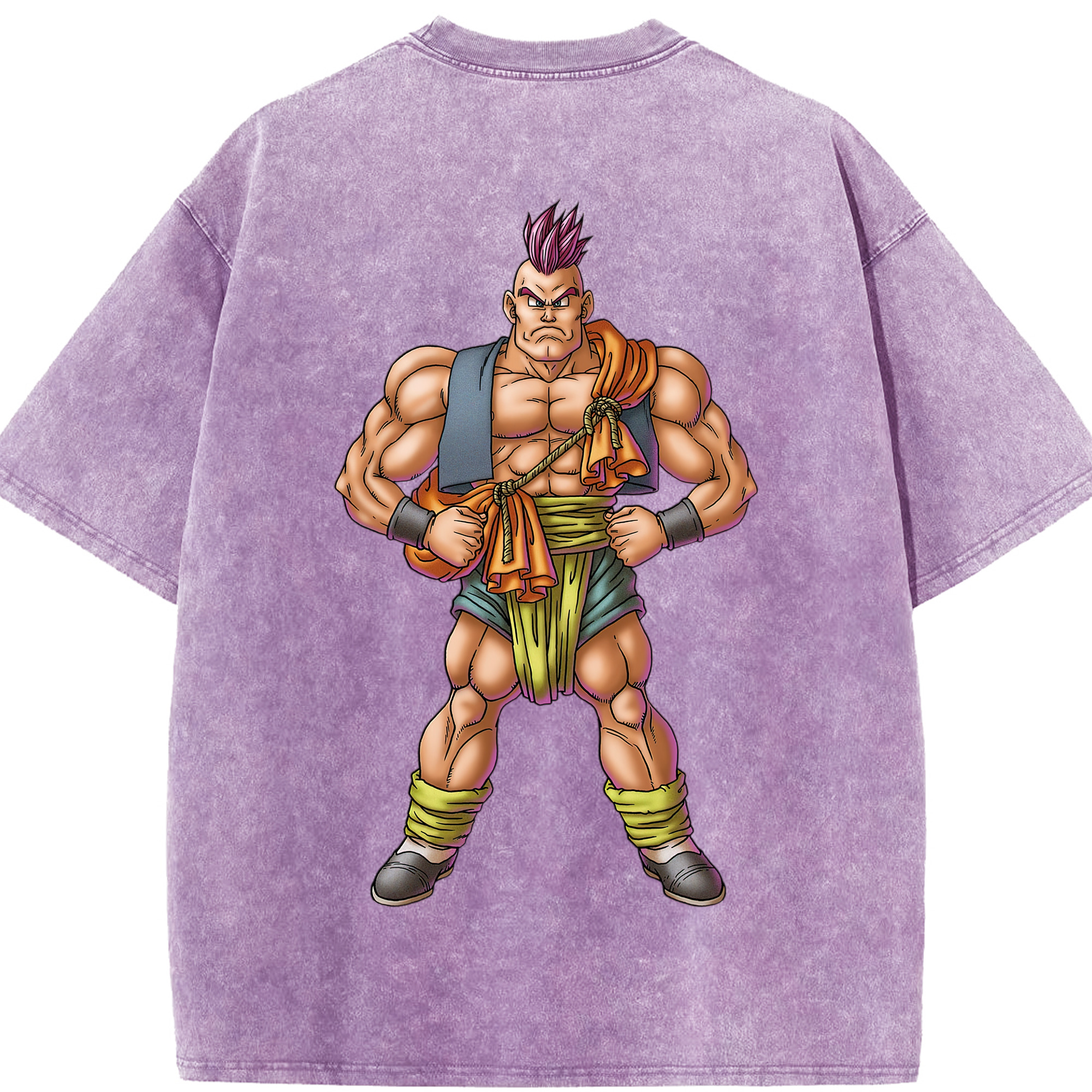 （画像用） ドラゴンクエスト Doragon Kuesuto Dragon Quest 綿100% ヴィンテージ風 半袖Tシャツ（背面プリント）