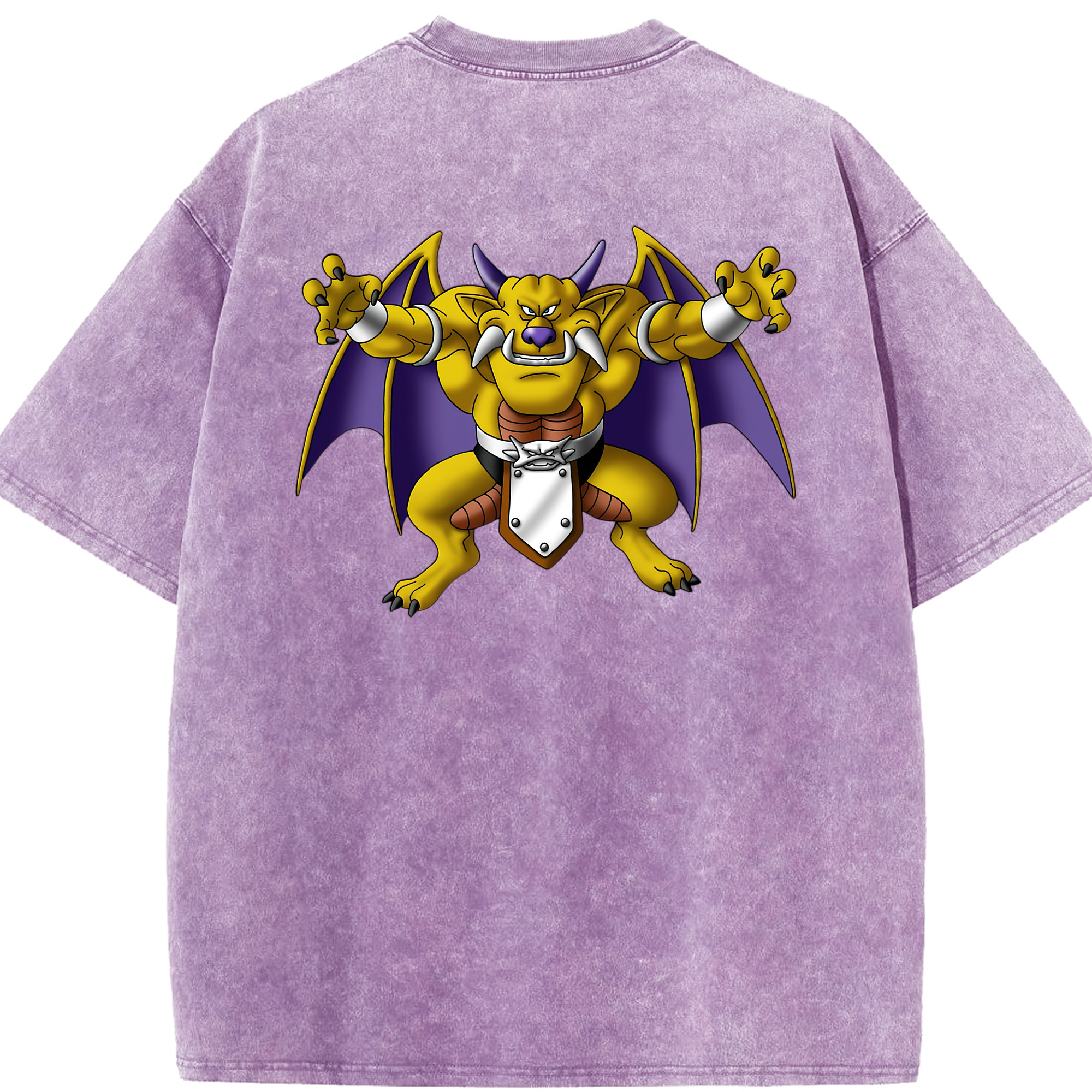 （画像用） ドラゴンクエスト Doragon Kuesuto Dragon Quest 綿100% ヴィンテージ風 半袖Tシャツ（背面プリント）