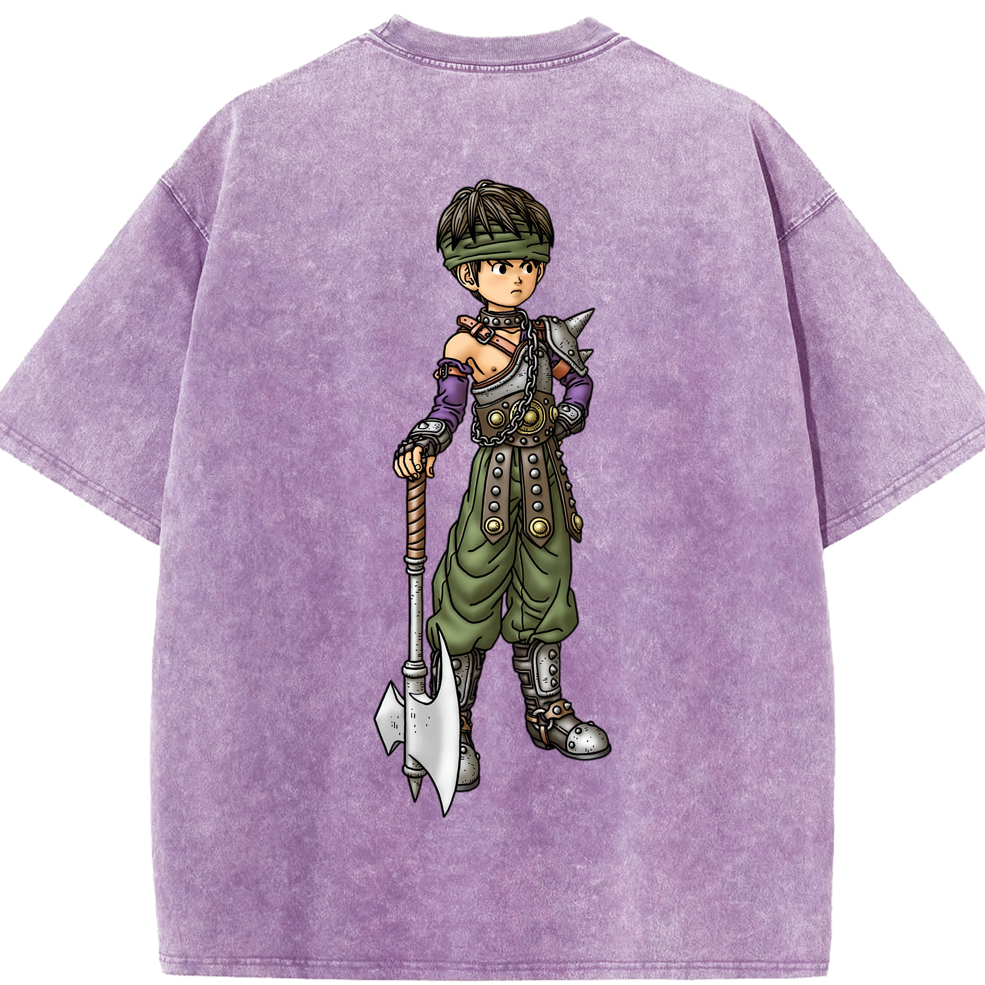 （画像用） ドラゴンクエスト Doragon Kuesuto Dragon Quest 綿100% ヴィンテージ風 半袖Tシャツ（背面プリント）