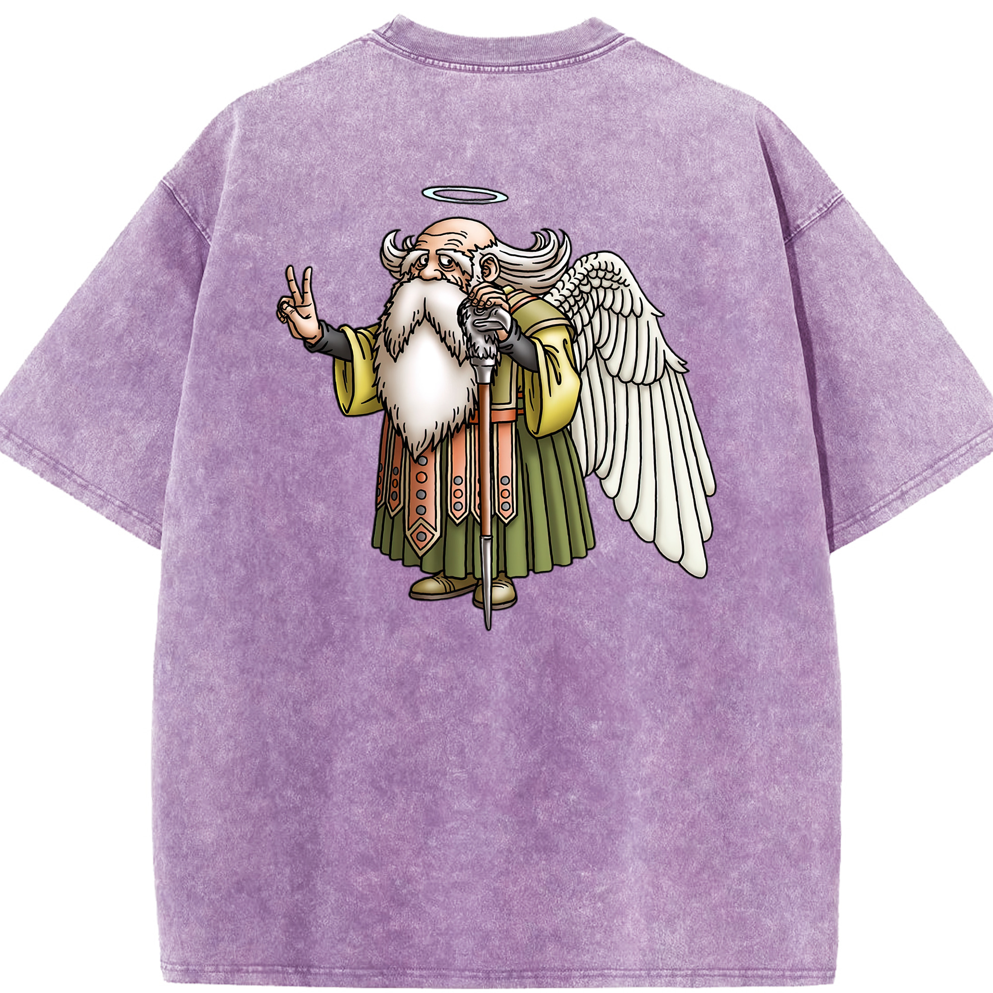 （画像用） ドラゴンクエスト Doragon Kuesuto Dragon Quest 綿100% ヴィンテージ風 半袖Tシャツ（背面プリント）