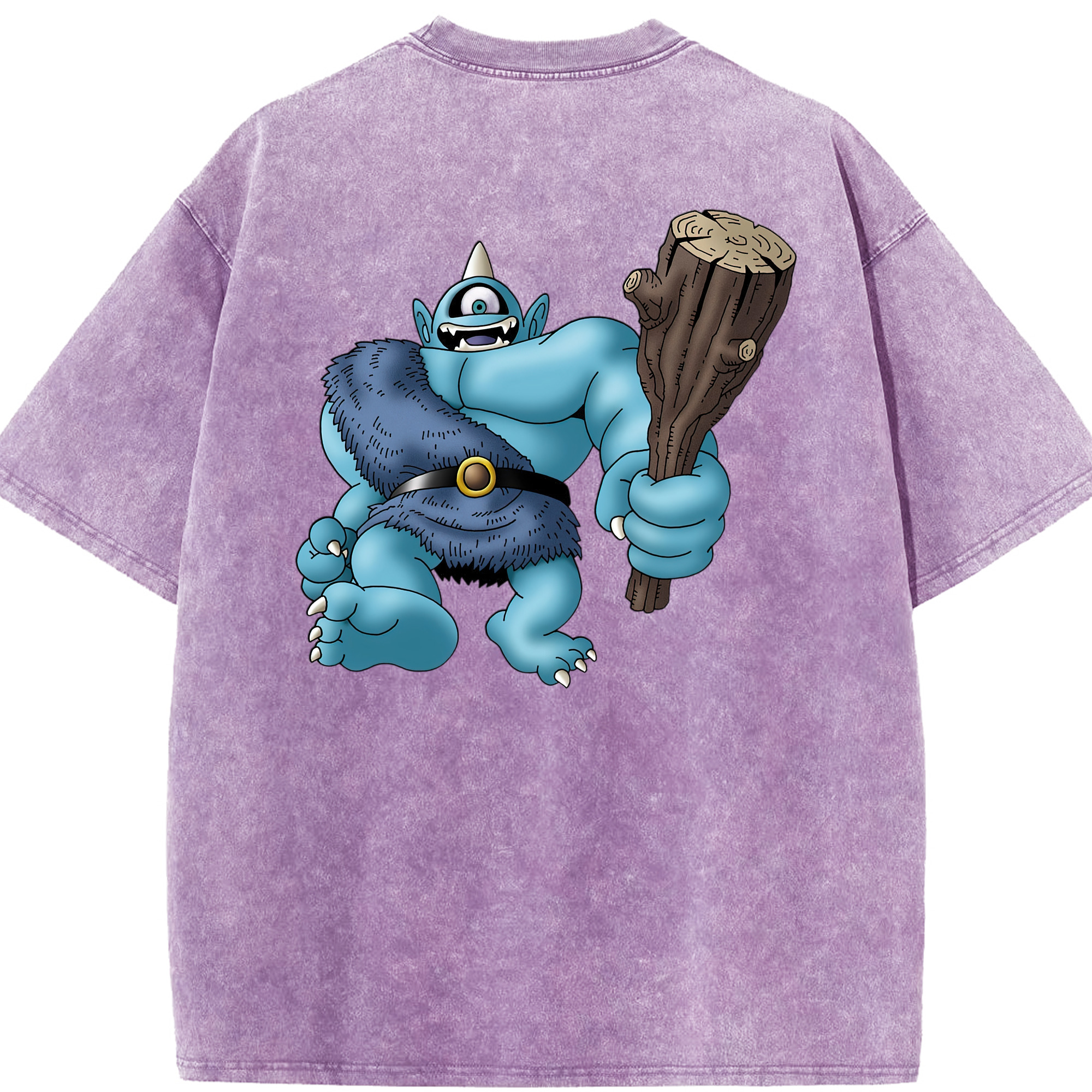 （画像用） ドラゴンクエスト Doragon Kuesuto Dragon Quest 綿100% ヴィンテージ風 半袖Tシャツ（背面プリント）