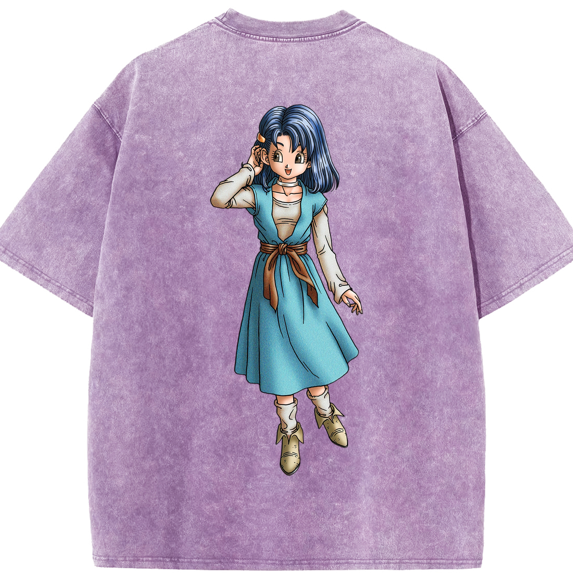 （画像用） ドラゴンクエスト Doragon Kuesuto Dragon Quest 綿100% ヴィンテージ風 半袖Tシャツ（背面プリント）