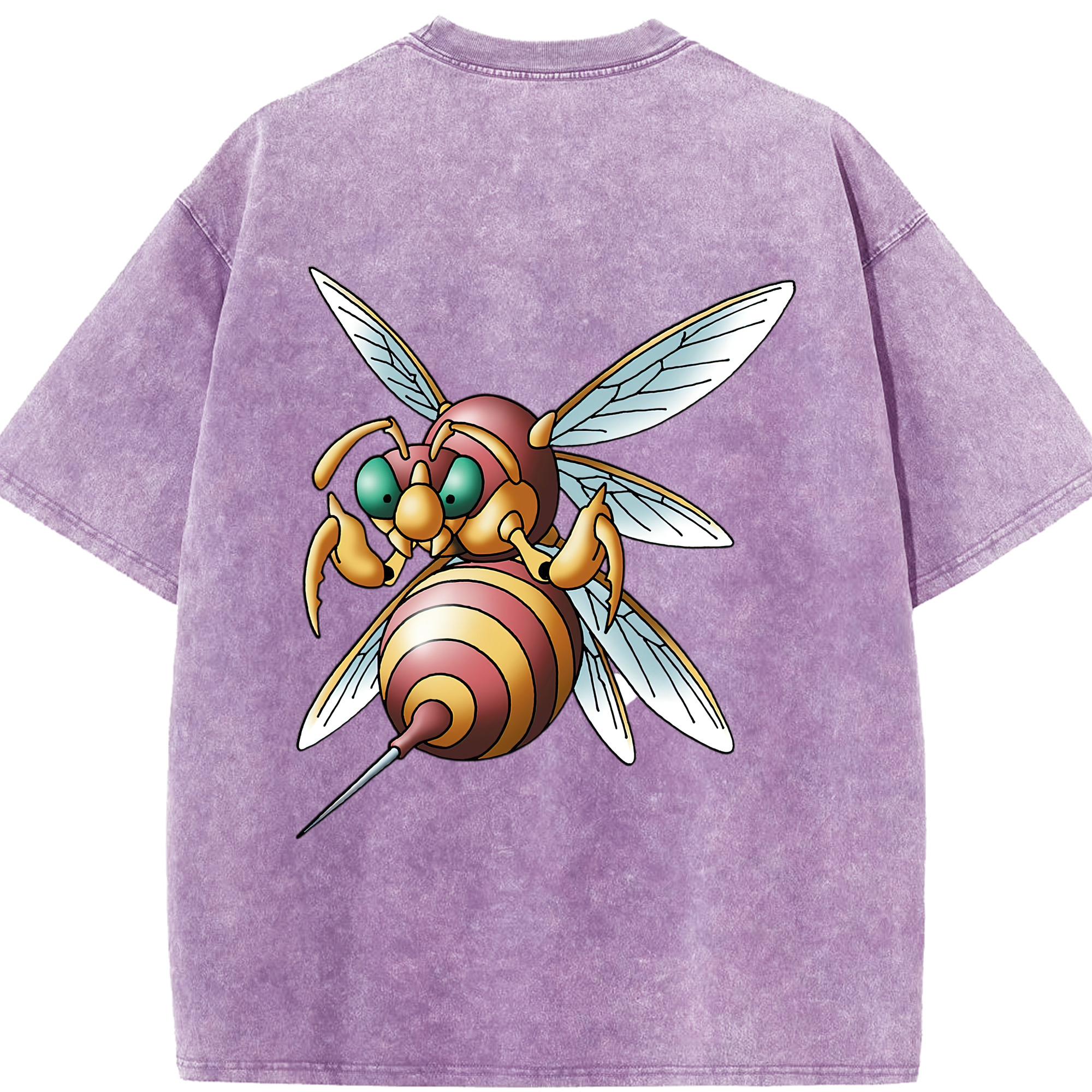 （画像用） ドラゴンクエスト Doragon Kuesuto Dragon Quest 綿100% ヴィンテージ風 半袖Tシャツ（背面プリント）
