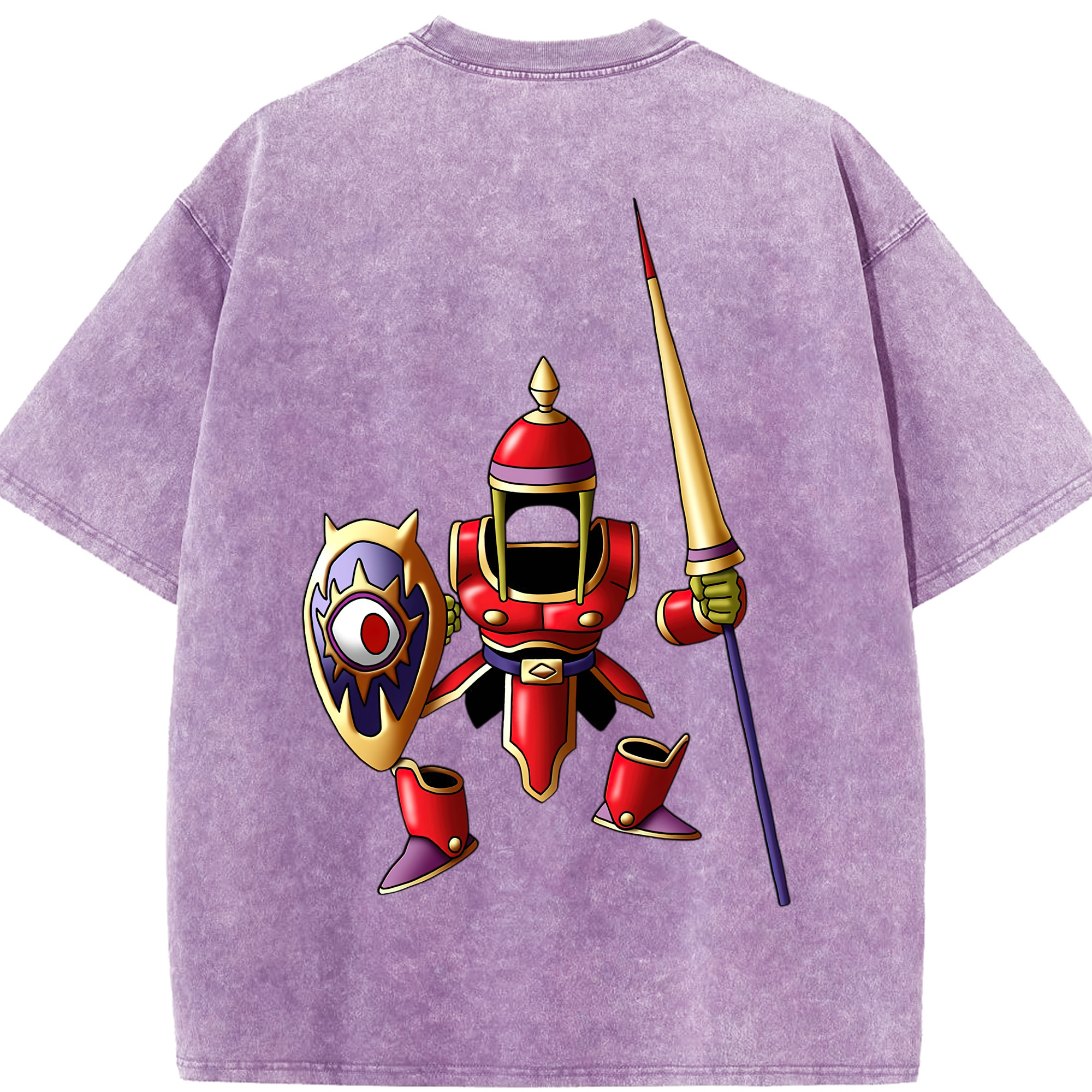 （画像用） ドラゴンクエスト Doragon Kuesuto Dragon Quest 綿100% ヴィンテージ風 半袖Tシャツ（背面プリント）