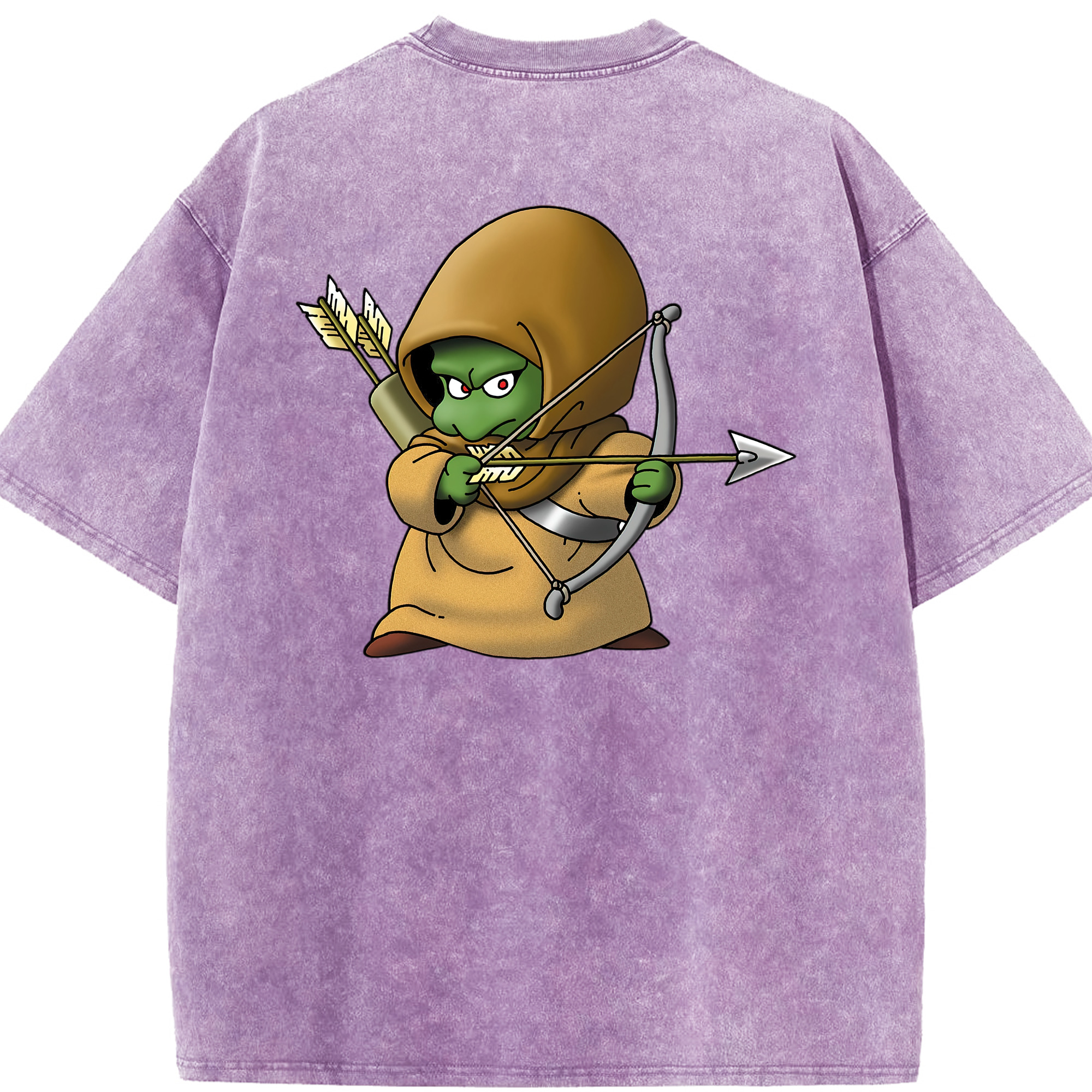 （画像用） ドラゴンクエスト Doragon Kuesuto Dragon Quest 綿100% ヴィンテージ風 半袖Tシャツ（背面プリント）