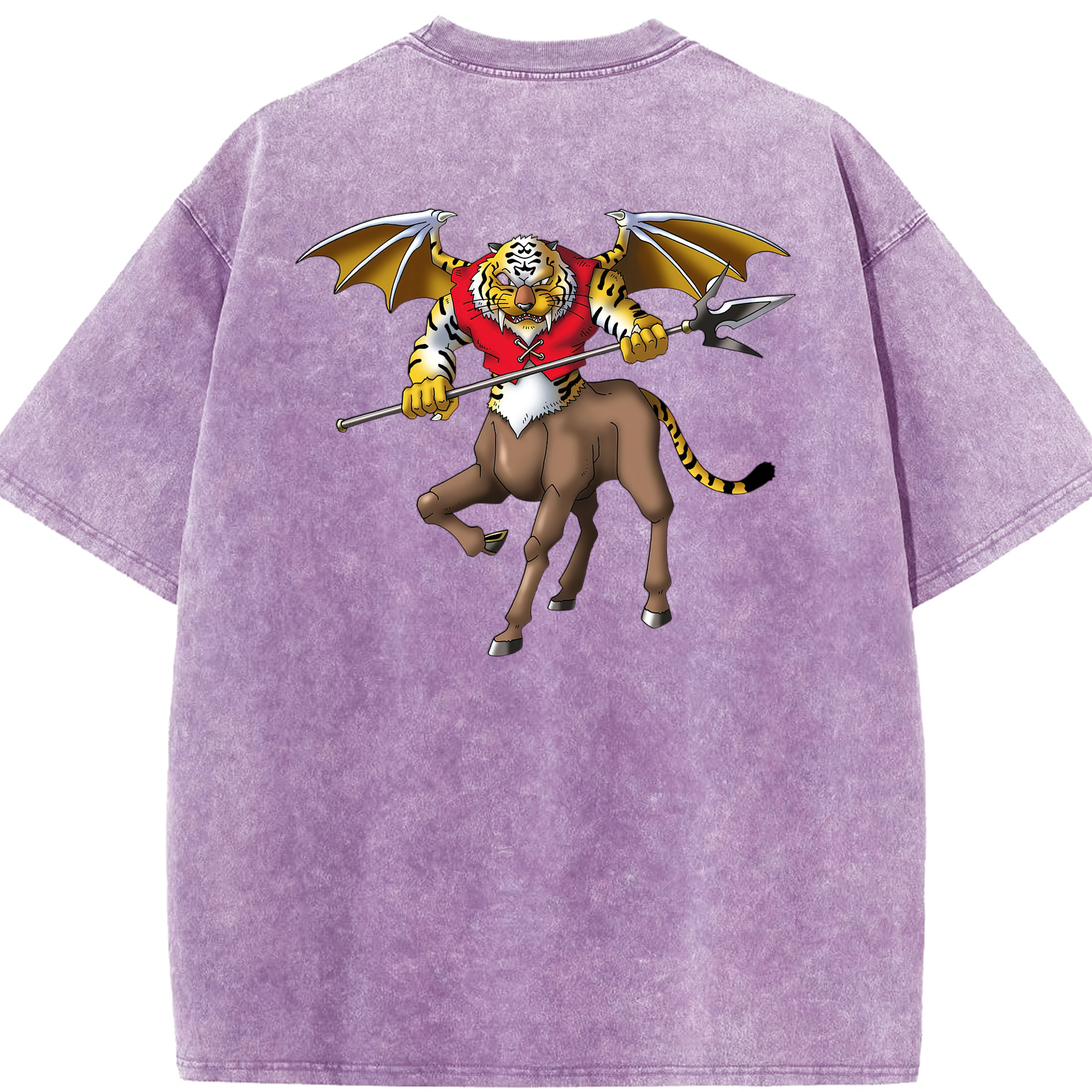 （画像用） ドラゴンクエスト Doragon Kuesuto Dragon Quest 綿100% ヴィンテージ風 半袖Tシャツ（背面プリント）